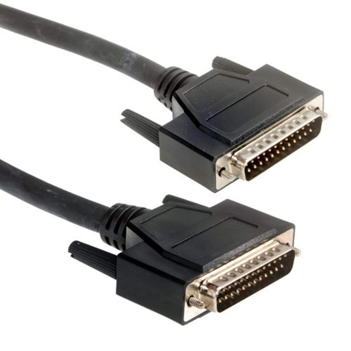 Amphenol Cs Dslszh25Mm 002.5 25 Pin Db25 Lszh D Sub Cable, Low Smoke, Male/Male, 2.5', Black