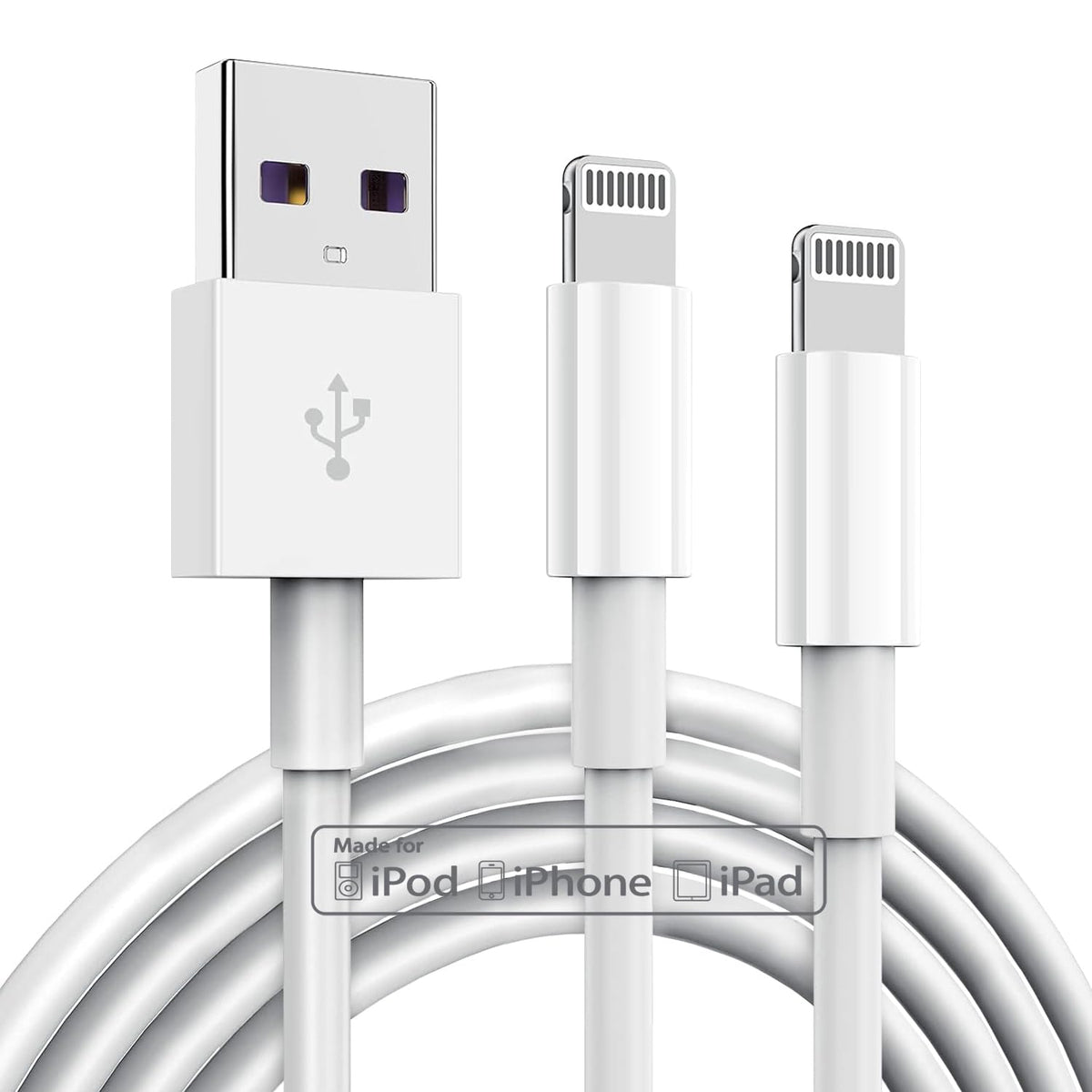 Tumaber 2 Pack Apple Mfi Certified Iphone Charger Cable 10 Ft, Lightning To Usb Cord Foot, 2.4A Fast Charging,Apple Phone Long C