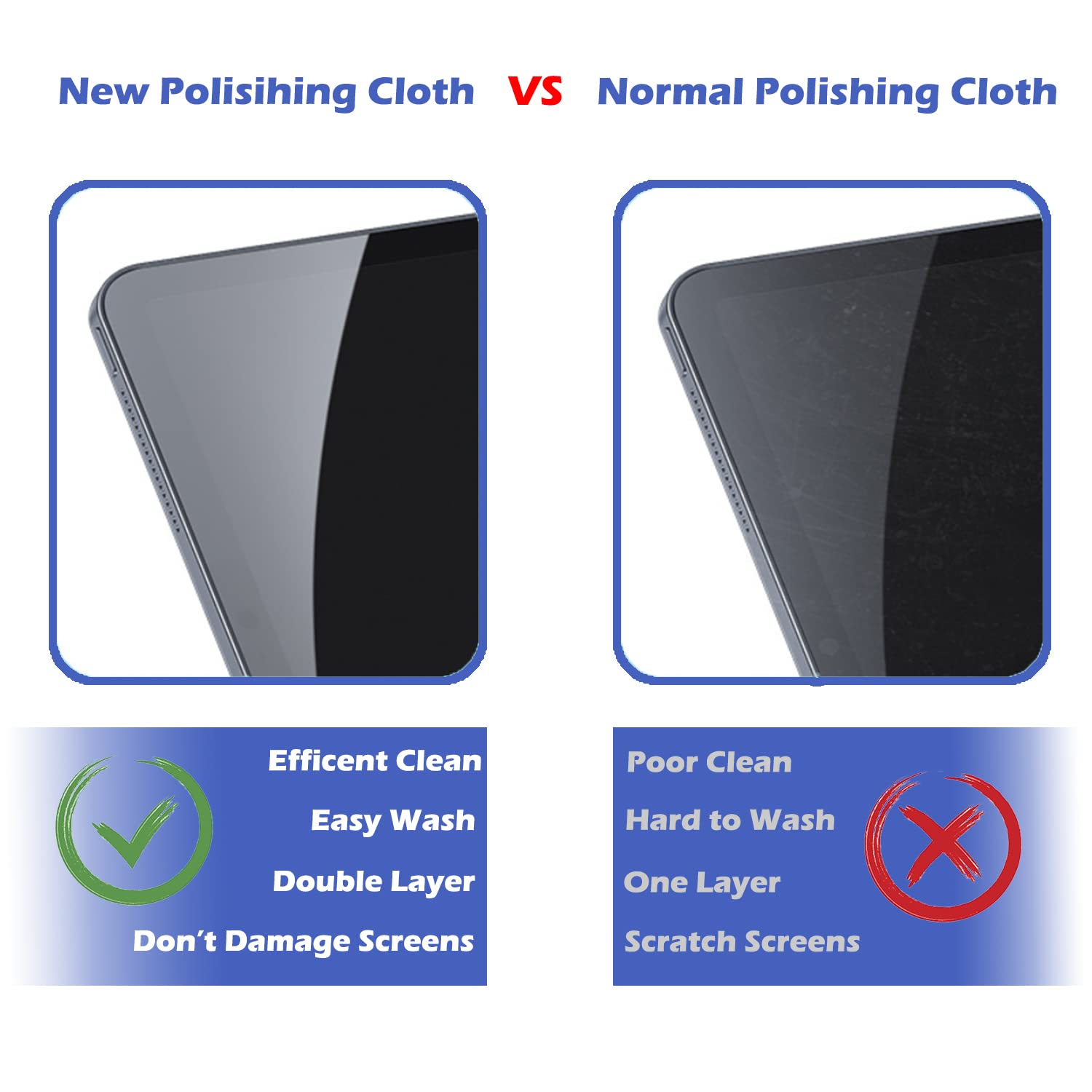 2 Pack Polishing Cloth For Apple, Microfiber Cleaning Cloth, Soft And Nonabrasive Material Compatible With Mac And Other Smart D