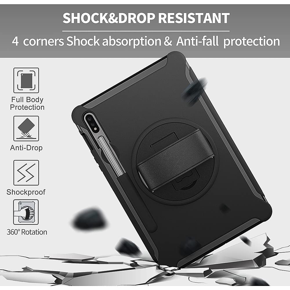 Saharacase Protection Hand Strap Series Case Cover For Samsung Galaxy Tab S8 (2022) [Shockproof Bumper] Heavy Duty Rugged Protec