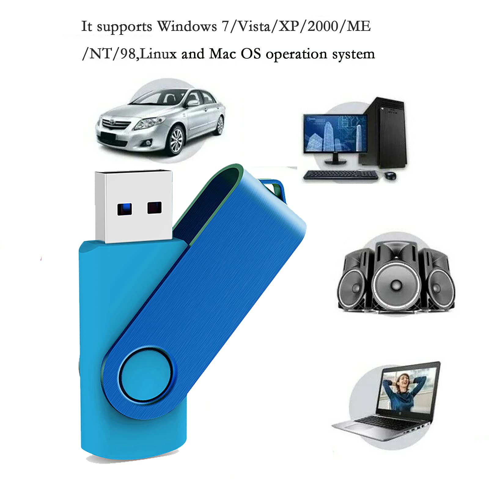 Usb Flash Drive 32Gb 10 Pack, Bulk Usb 2.0 Flash Drives Thumb Drive Swivel Memory Stick Jump Drive Pen Drive Zip Drive