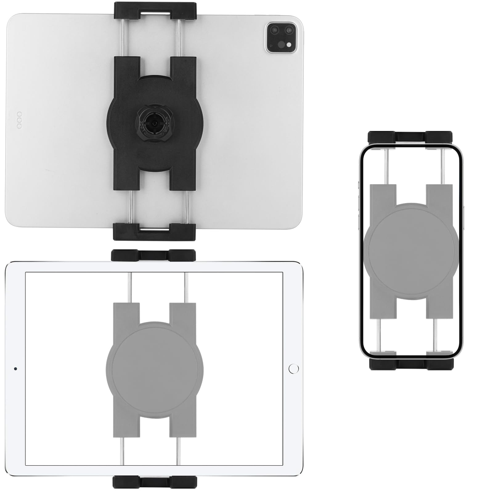 Mippko Universal Ipad And Phone Mount Adapter For Tablet/Ipad/Nexus/Lg G Pads/E Reader/Switch/Iphone,Ball Hole Compatible With Diameter Of 0.669 Inch /17Mm Ball Head,Multi Angle Adjustable,Black