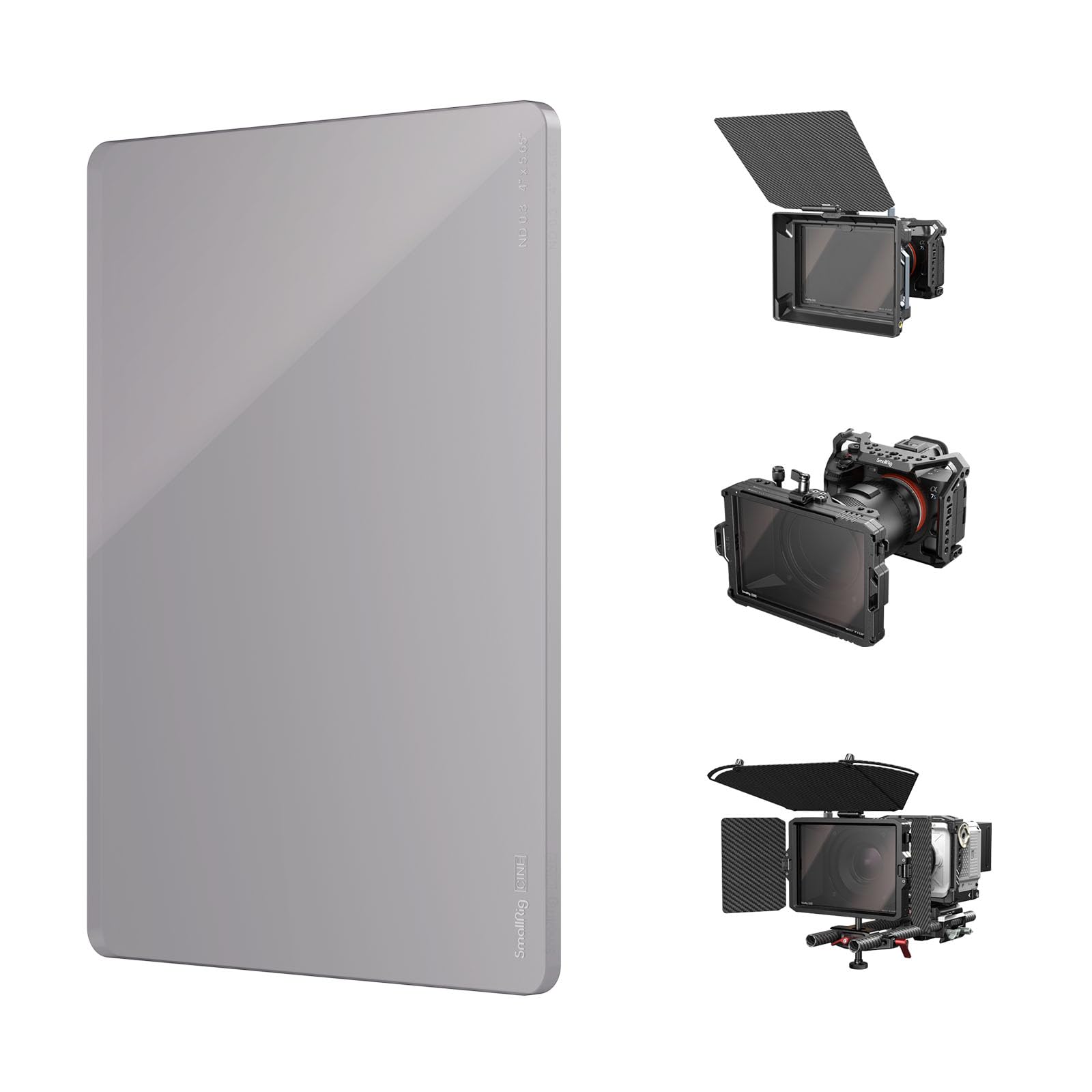 Smallrig 4 X 5.65 Nd 0.3 (1 Stop) Filter, Square Neutral Density Filter, 4Mm Thick Multi Layer Coated B270 Optical Glass, 50% Li