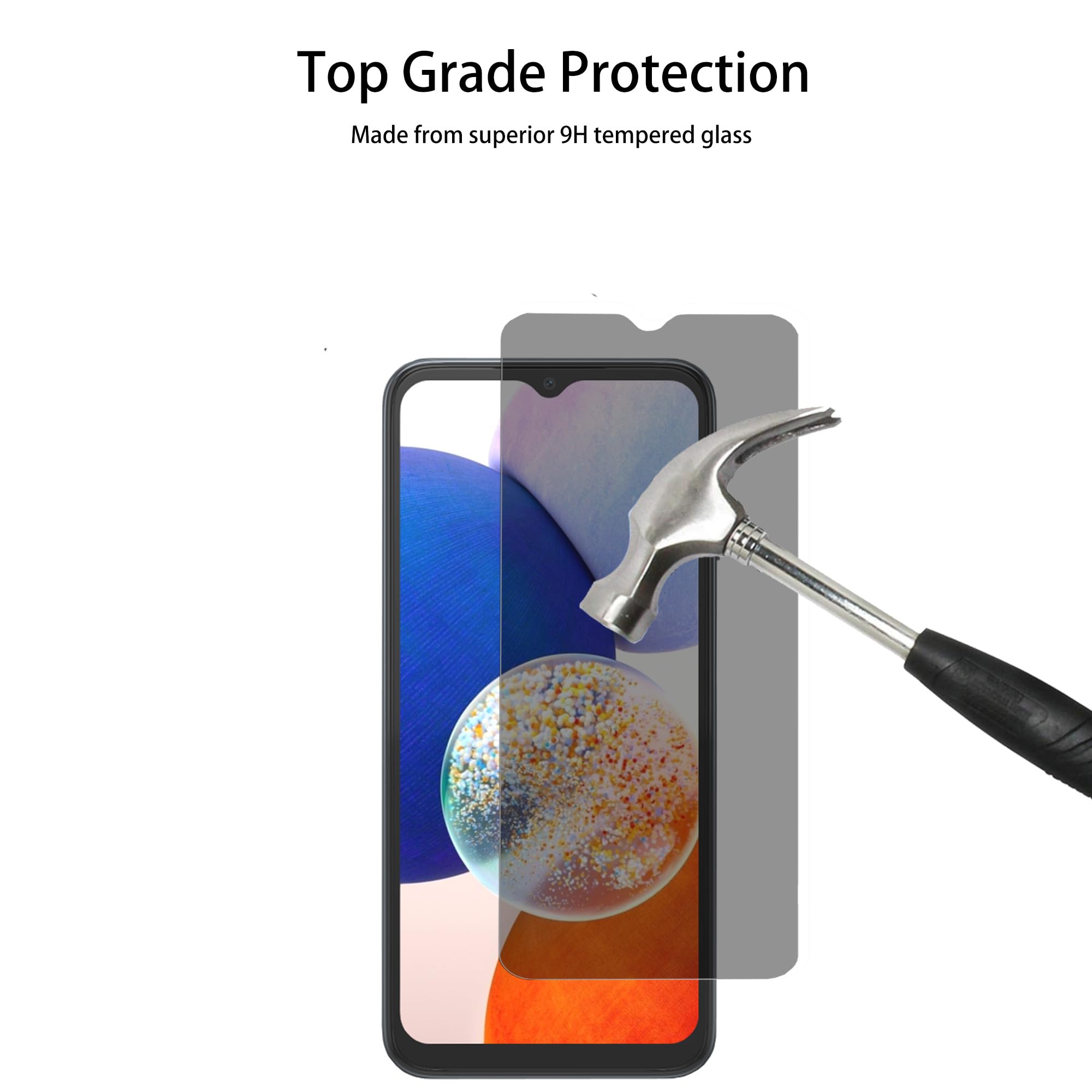 Hkkais [3 Pack Privacy Screen Protector Designed For Samsung Galaxy A14 5G Anti Spy Private Tempered Glass Film