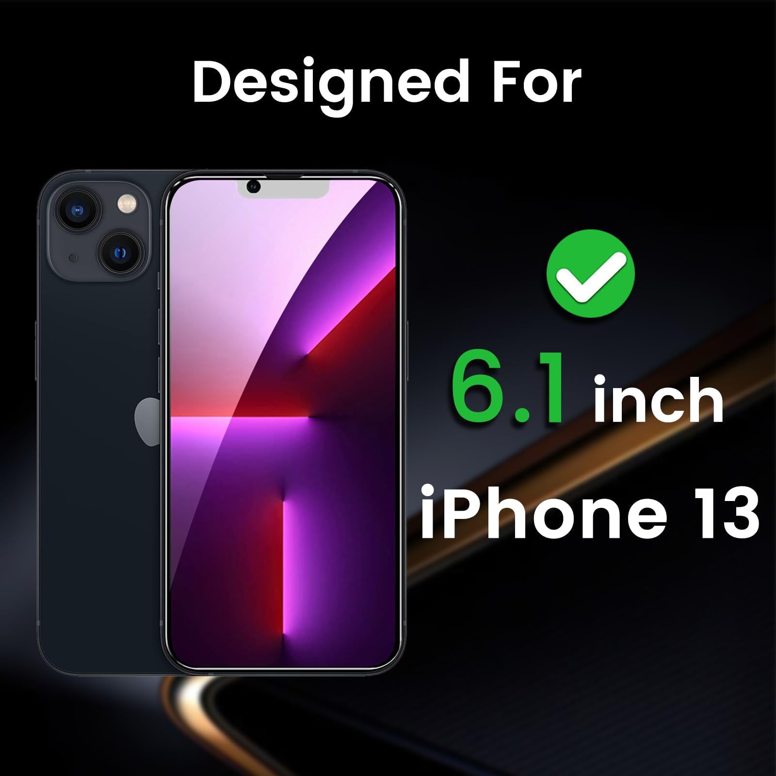 Nbiefuny 3 Pack Privacy Screen Protector For Iphone 13 6.1 Inch With 3 Pack Camera Lens Protector, Anti Spy Tempered Glass Film,