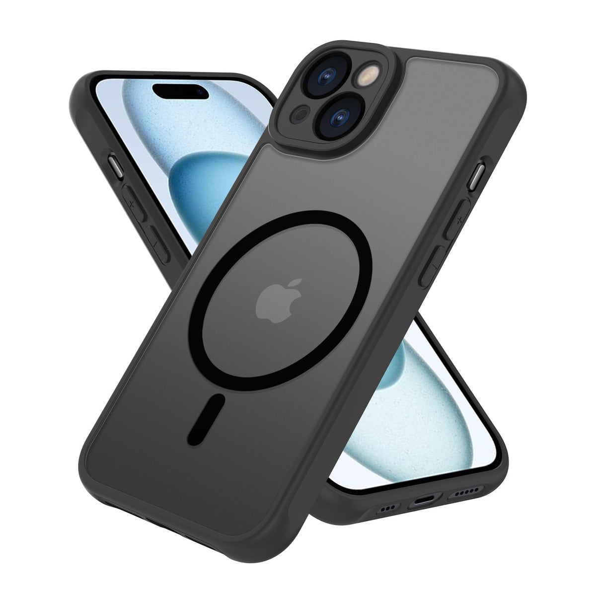Pinlisheng Magnetic For Iphone 15 Case,Compatible With Magsafe,Military Grade Drop Tested, Shockproof Matte Translucent Hard Bac