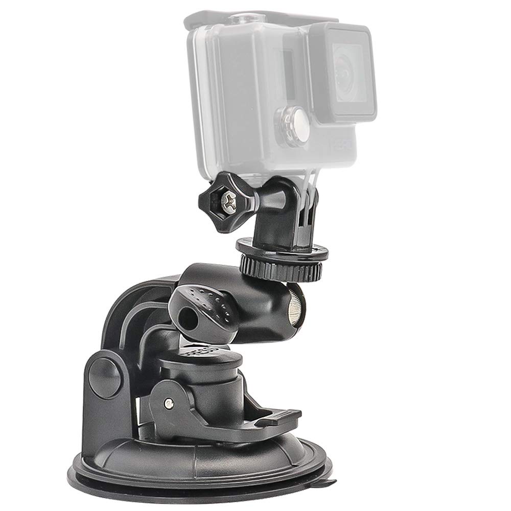 Heavy Duty Camera Car Windshield Mount With 1/4 20 Adapter For Gopro Hero Series And All Cameras