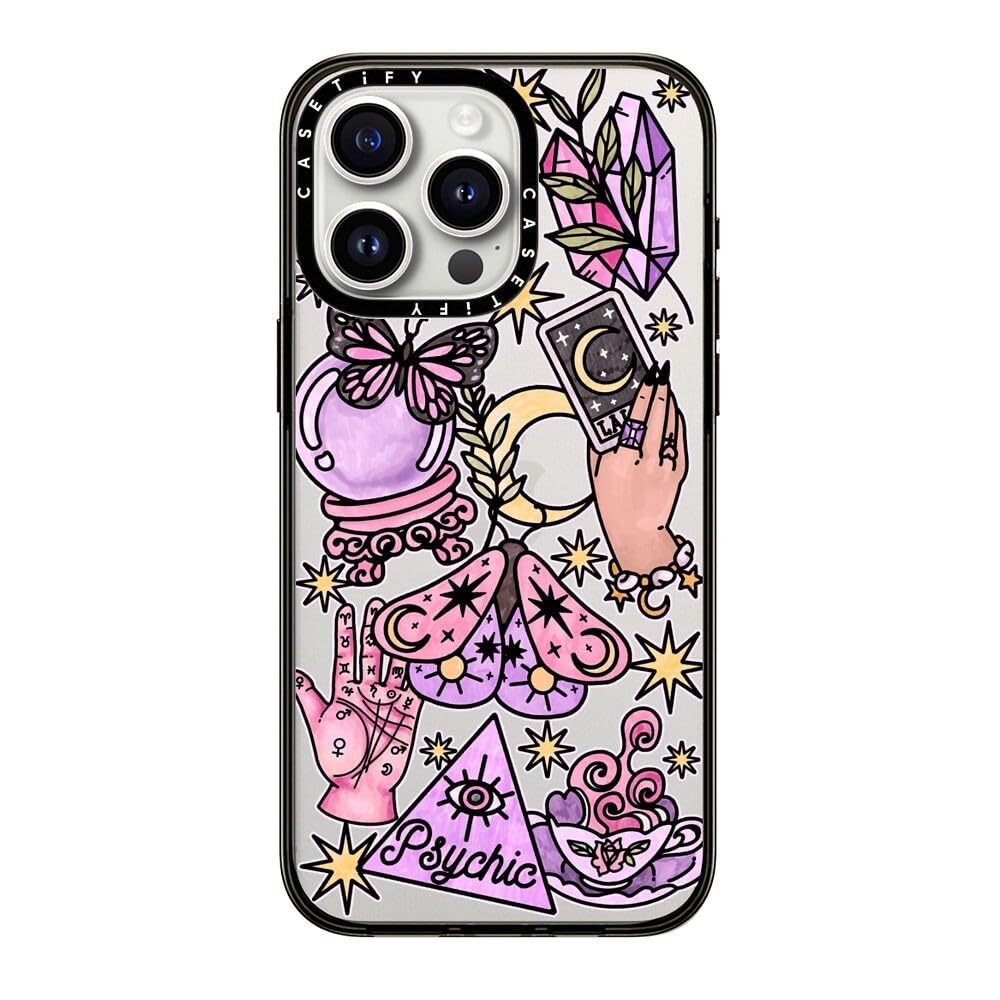 Casetify Compact Case For Iphone 15 Pro Max [2X Military Grade Drop Tested / 4Ft Drop Protection]   Whimsical Witch   Clear Blac