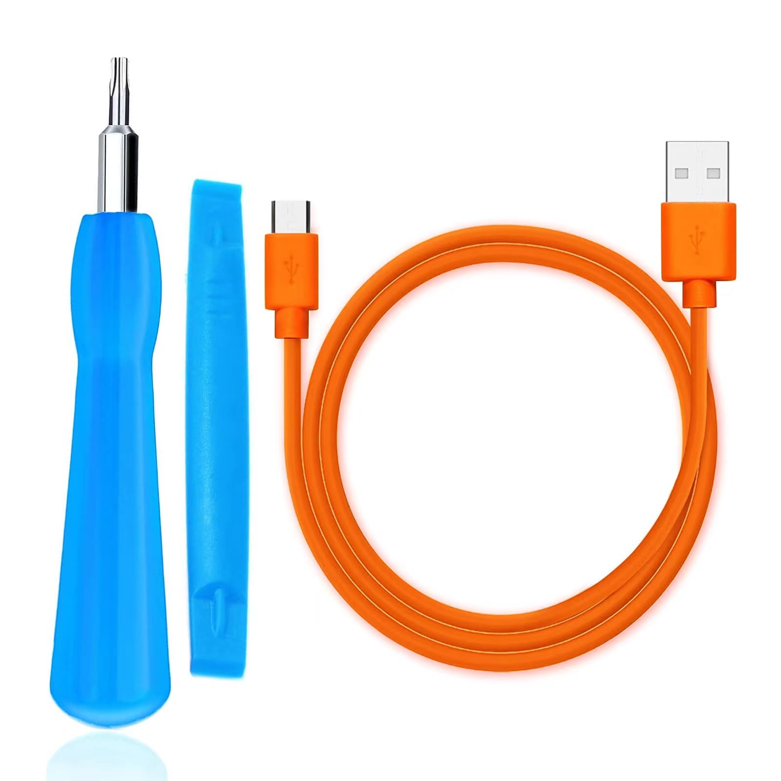 Cyjjzq Replacement Ring Doorbell Blue Screwdriver T6 T15 & Orange Charger Charging Cable Cord Kit Fit Video Doorbell, Video Door
