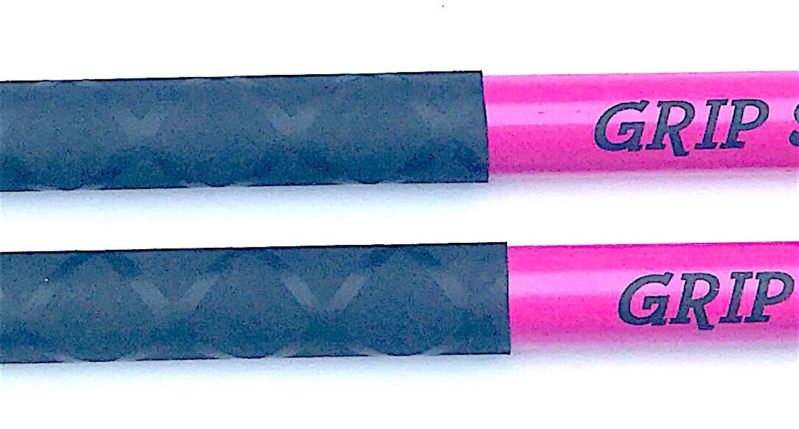 Grip Stix 16 Long Heavyweight 4.5 Oz Hickory Non-Slip Pink With Black Drumsticks - Ideal For All Drumming, Workout, Aerobics, Ca