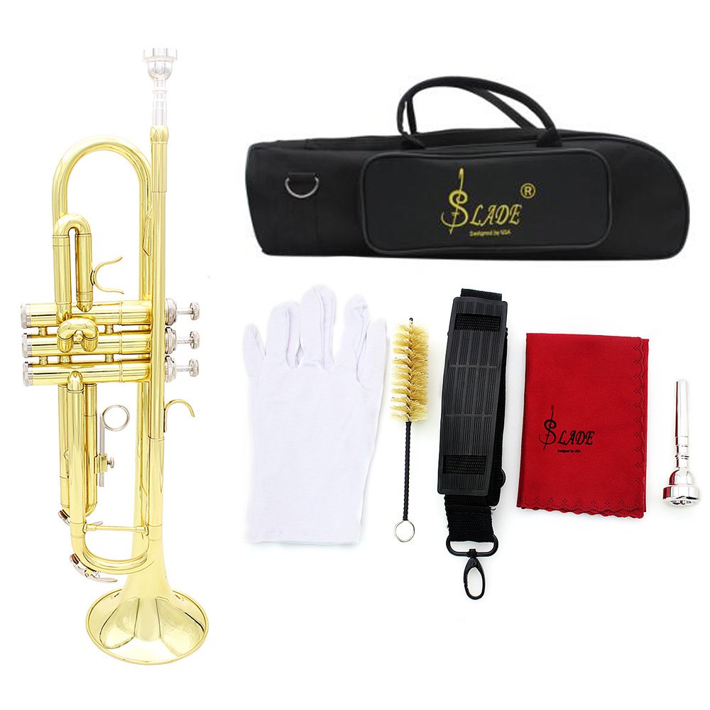 Summina Trumpet Bb B Flat Brass Trompetas Instrumento With Mouthpiece Gloves For Standard Student Beginner And Teacher