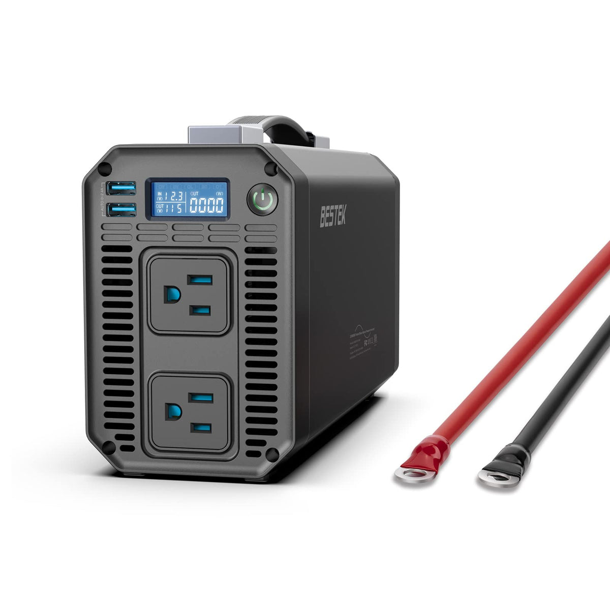 Bestek 1000W Pure Sine Wave Power Inverter Dc 12V To 110V Ac Car Inverter With Digital Lcd Display 4.2A Dual Usb Charging Ports