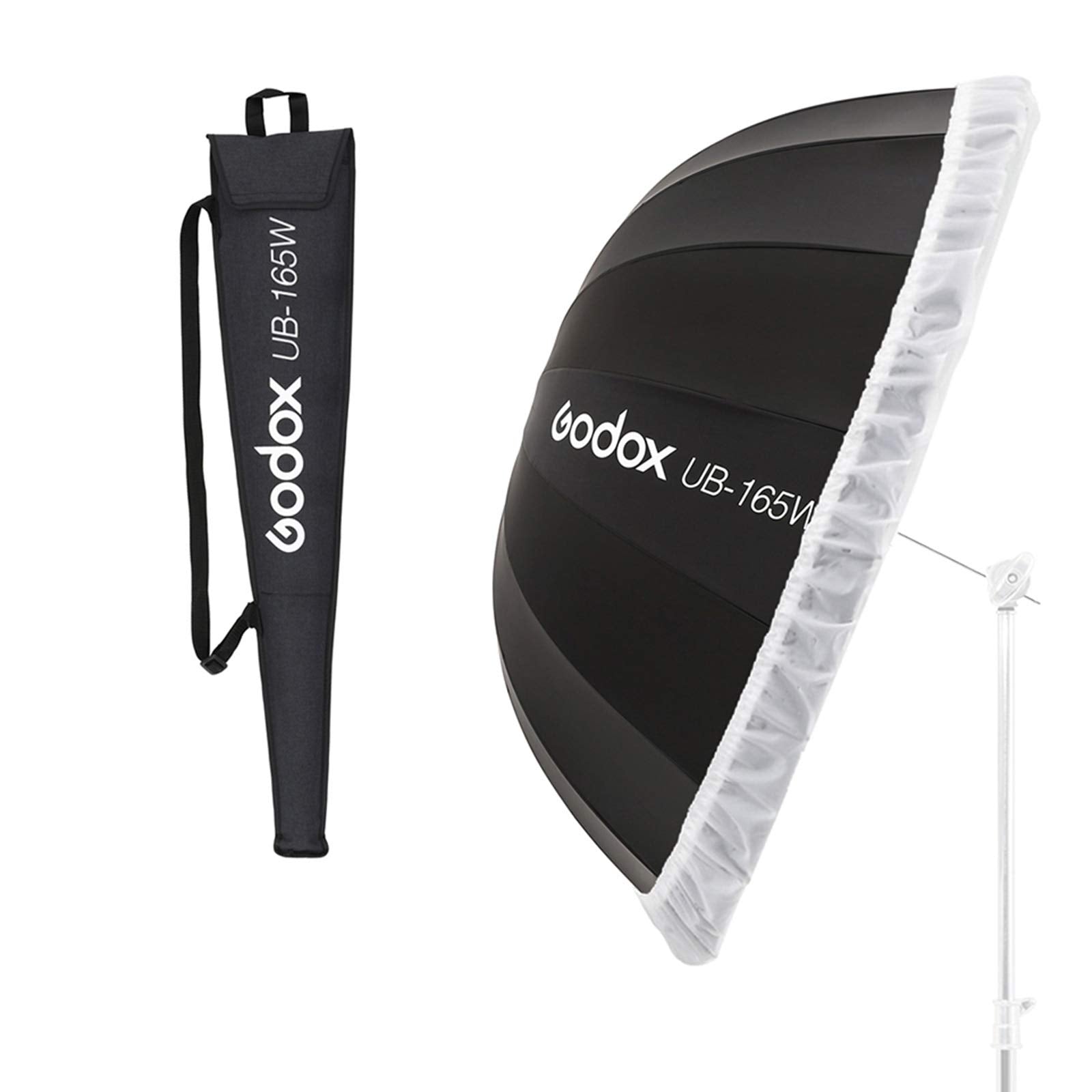 Godox Ub 165W 65In 165Cm Parabolic Inner White Reflec Umbrella Studio Light Umbrella With Diffuser Cover Cloth(Ub 165W)