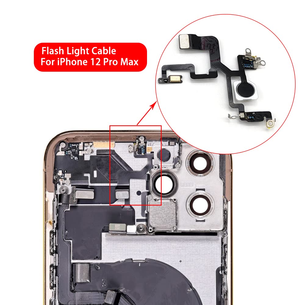 Meefix Flash Light Flex Cable Replacement Part For Iphone 12 Pro Max (6.7 Inch)