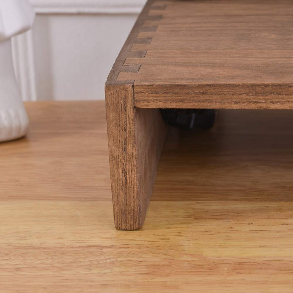 Kirigen Monitor Stand Wooden -Desk Stand Wood For Computer / Laptop/ Tv Printer - Monitor Arms & Stands Desk Riser For Office Or