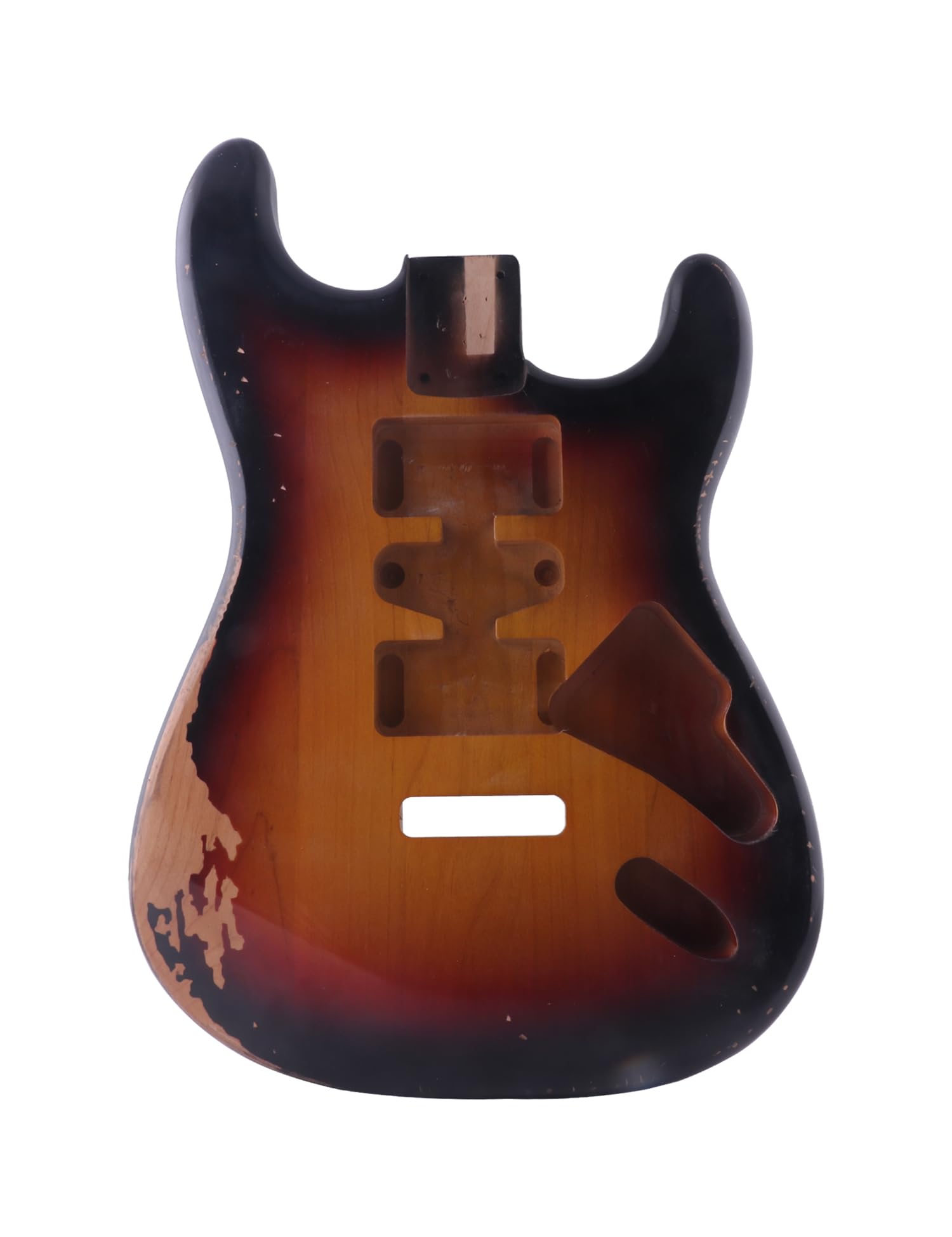 Sunsmile Relic Electric Guitar Body Nitro Top Alder Wood St Style Diy Guitar Body H S H Route 3 Tone Sunburst Relic.