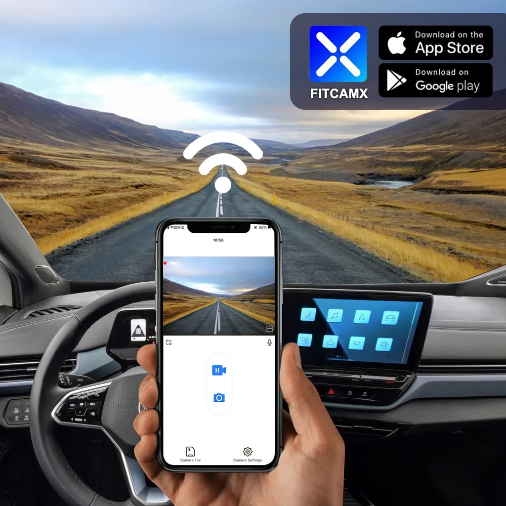 Fitcamx 4K Dash Cam Suitable For Volkswagen Id.4 2021 2022 2023 2024 & Audi Q4 E Tron 2022 2024, Oem Factory Look, 2160P Uhd Vid