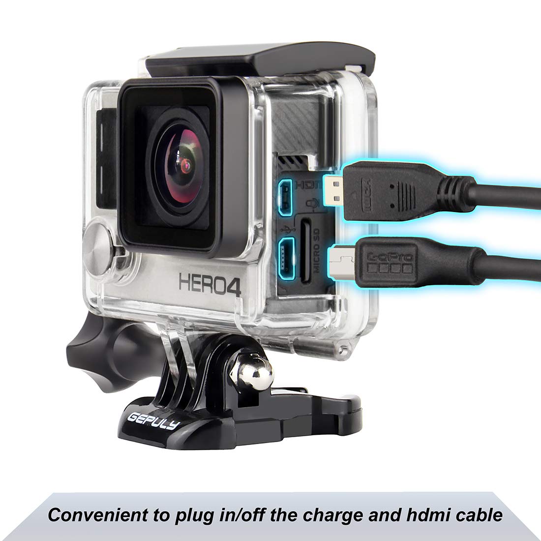 Gepuly Skeleton Housing Case For Gopro Hero 4, Hero 3+, Hero 3 Action Camera Side Open Protective Housing Case With Skeleton Bac