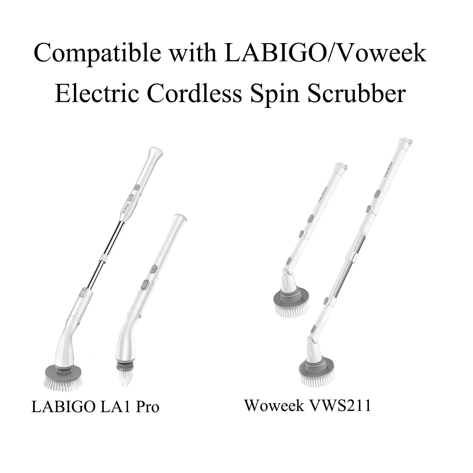 WUKUR 9V Electric Spin Scrubber Charger Replacement for Voweek & LABIGO Scrubbers - 5.9FT Black Charger Cord