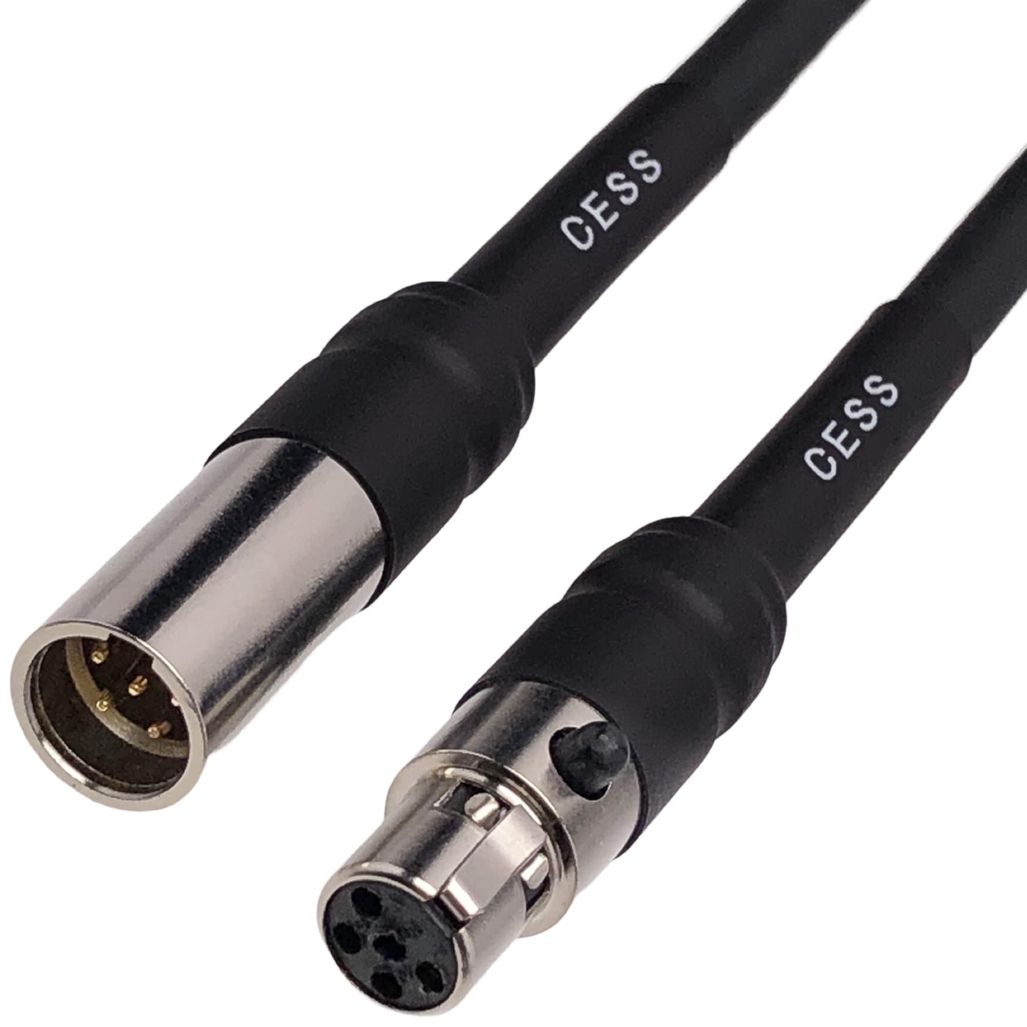 Cess 199 Mini Xlr 5 Pin Female To Male Extension Cable, 6 Inches, Metal Shell With Heat Shrink Tubing Reinforcement For Long Ter