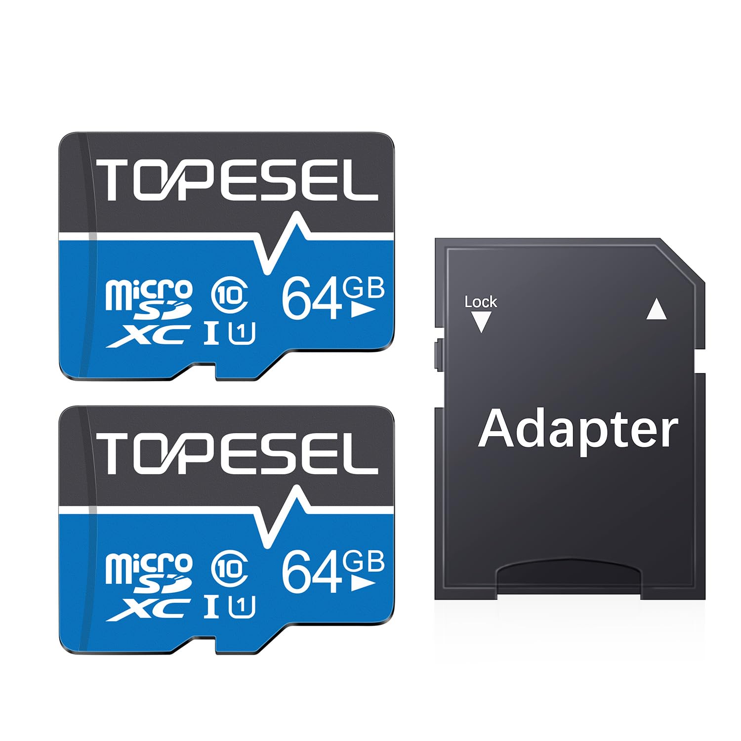 Topesel 64Gb Micro Sd Card 2 Pack Memory Cards Uhs I Tf Card Class 10 For Camera/Phone/Dash Cam/Tablet/Pc/Computer(2 Pack U1 64Gb)