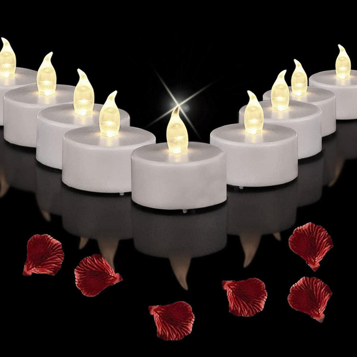 Led Tea Lights Flameless Candles: Battery Operated Bulk 100-Pack Realistic And Bright Flickering Long Lasting 200 Hours Electric