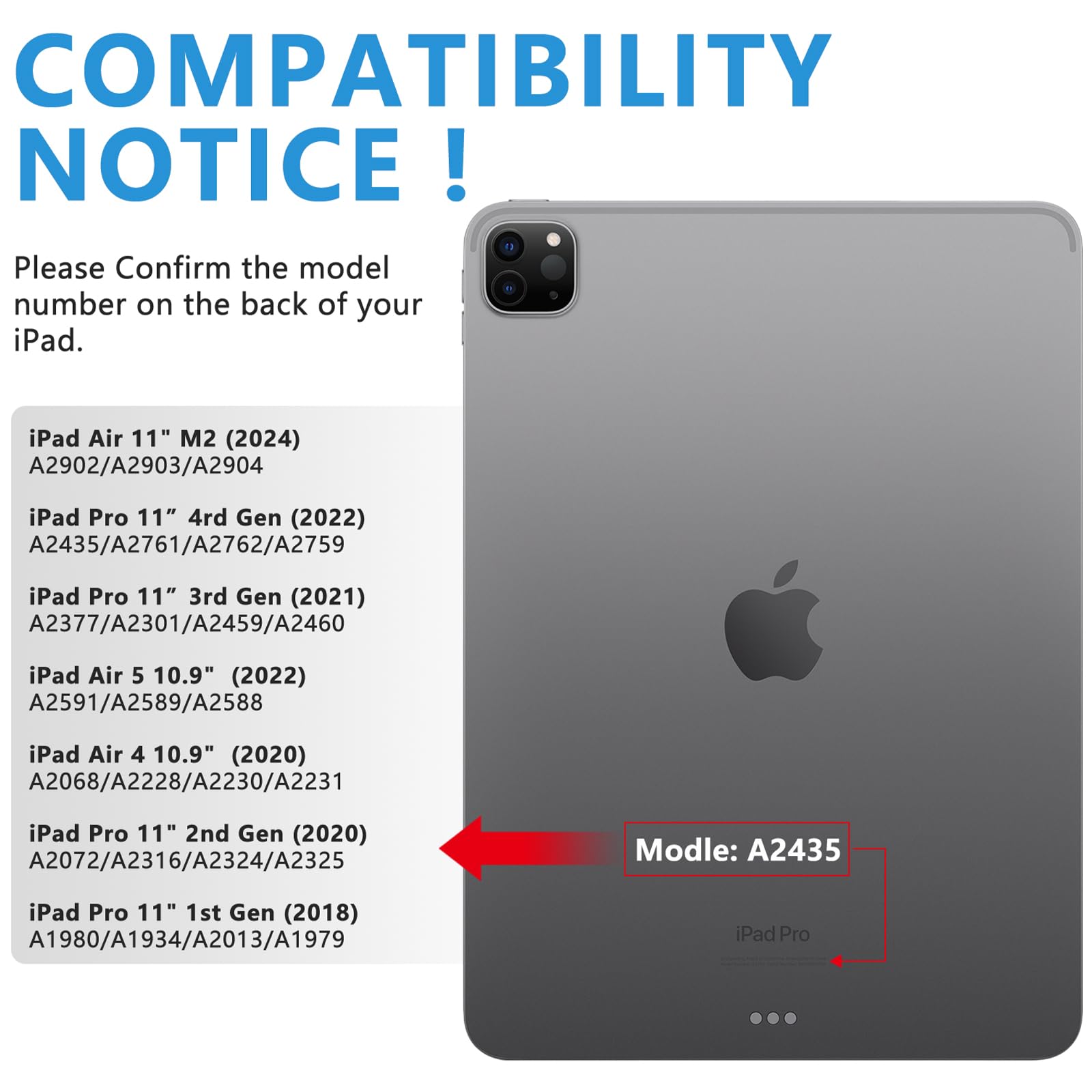 Mmk For Ipad Pro 11 Inch 4Th 3Rd Gen Case With Keyboard, For Ipad Air 5Th 4Th 10.9 Inch & Ipad Air 11 Inch (M2) 2024 Keyboard Ca