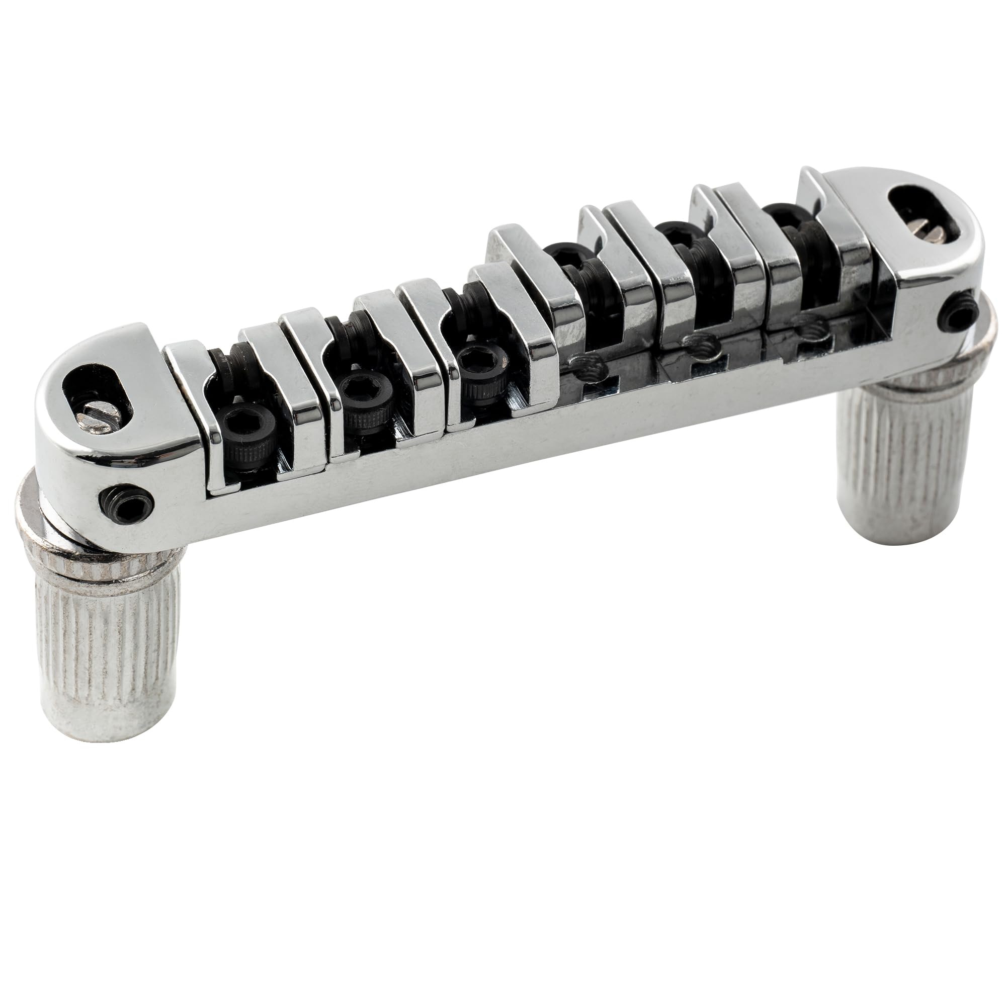 Musiclily 51.5Mm Guitar Locking Roller Bridge Tune O Matic Bridge For Epiphone Les Paul Sg Style Electric Guitar,Chrome