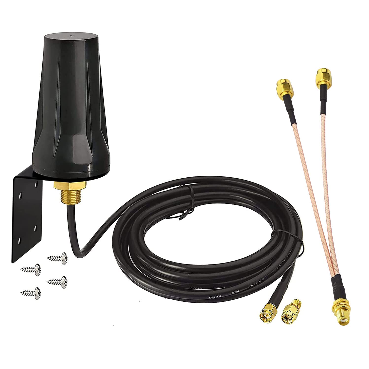 Bingfu Cellular 4G Lte Trail Camera Antenna Wall Mount   With Splitter Cable Sma Female To Dual Sma Male Cable   Compatible With