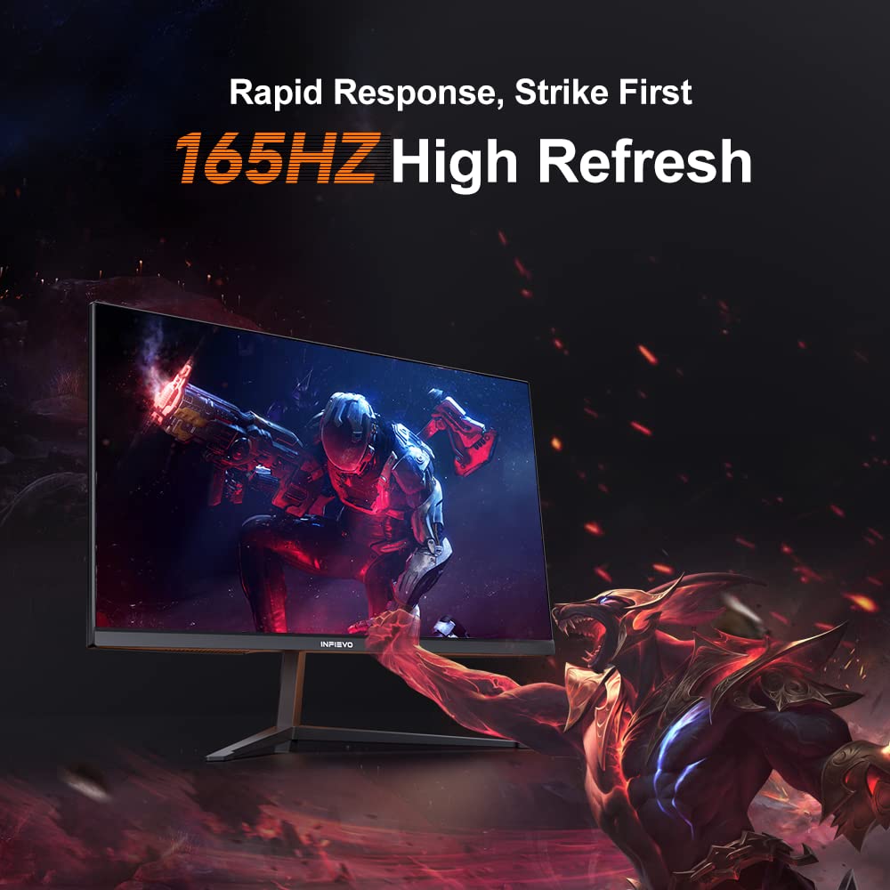 Infievo Gaming Monitor 24 Inch Fhd 1080P Computer Monitor 165Hz Va 1Ms Built In Speakers, Freesync, Ultra Thin Pc Monitor, Vesa