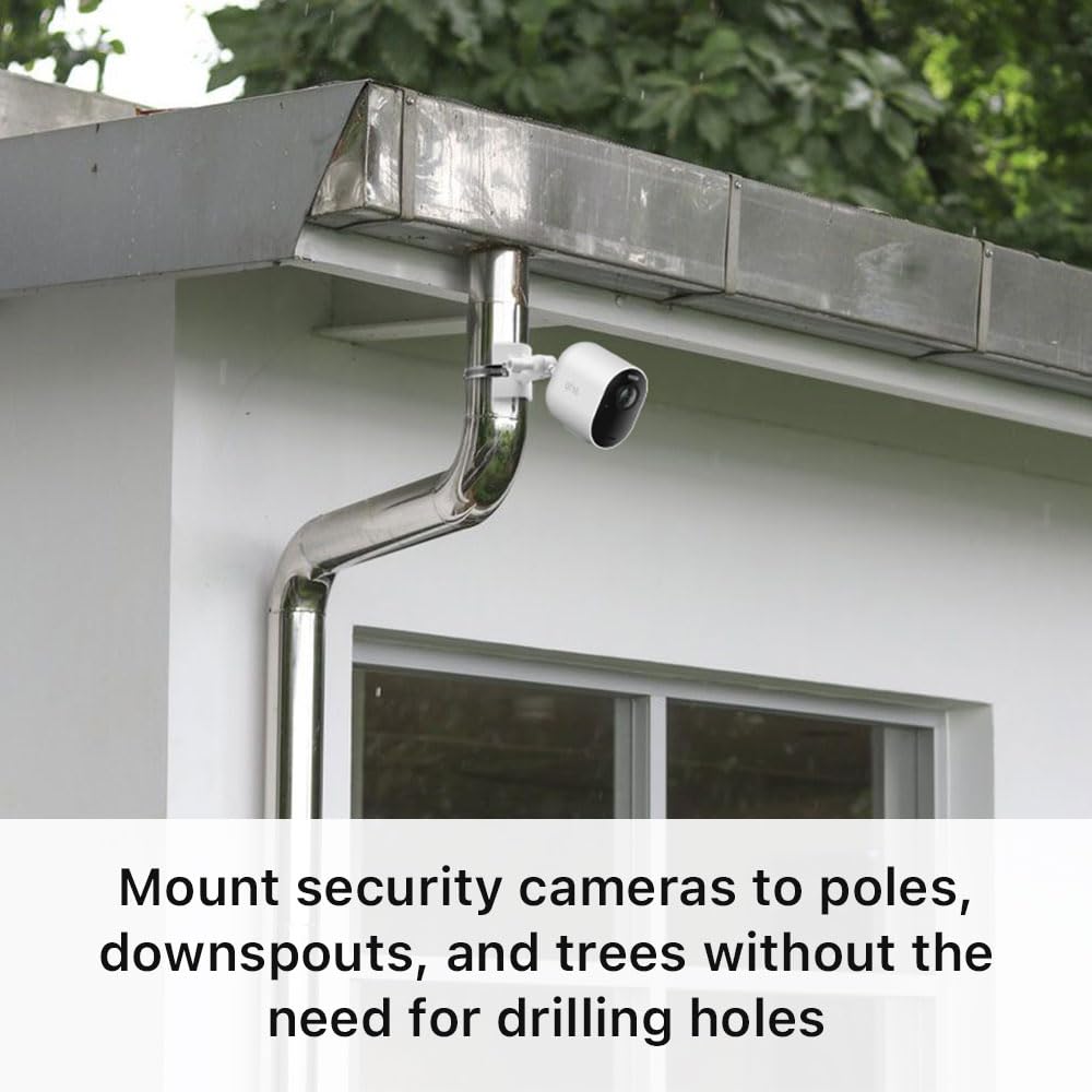 Holicfun No Drill Outdoor Security Camera Pole Mount, Universally Compatible With Ring, Blink, Eufy, Wyze, Arlo, Google Nest, Si
