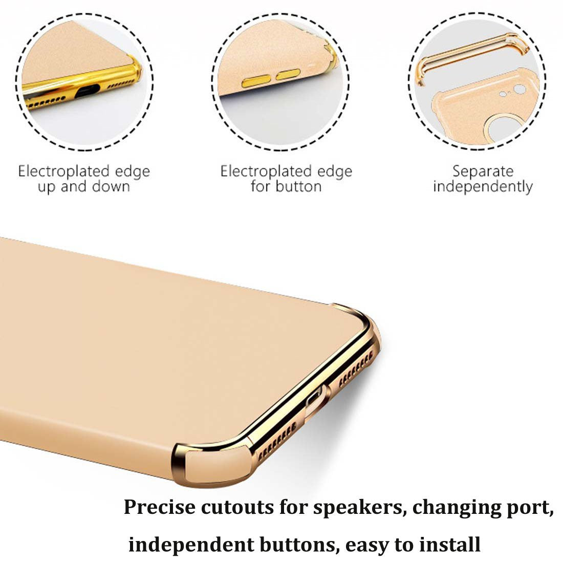 Tverghvad For Iphone 7/8 Case, Ultra Thin Flexible Soft Matte Phone Case Compatible For Iphone 7/ Iphone 8 (Gold)