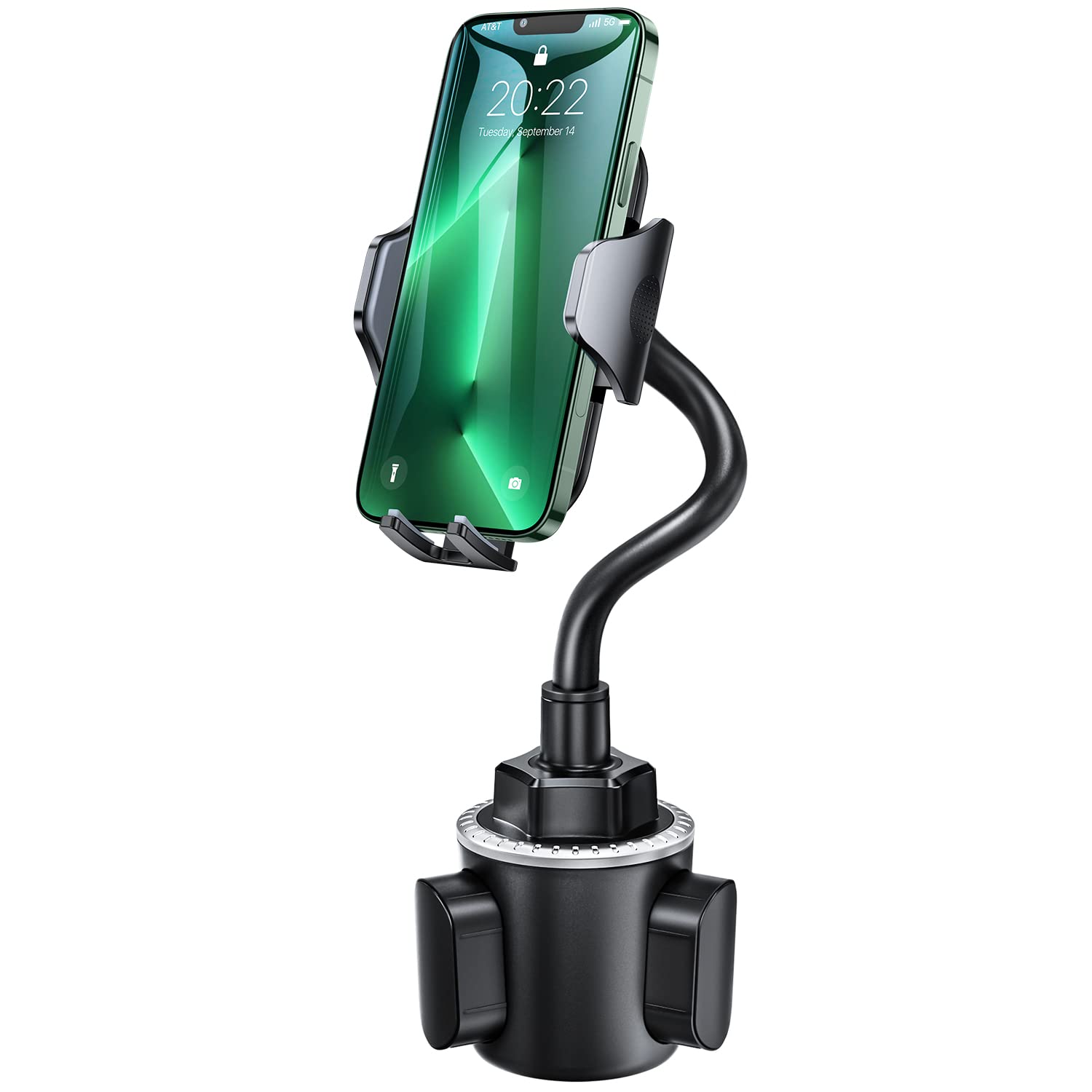 Andobil Cup Holder Phone Mount, [Military Grade, Super Stable] Adjustable Height Solid Long Gooseneck Cup Cell Phone Holder For