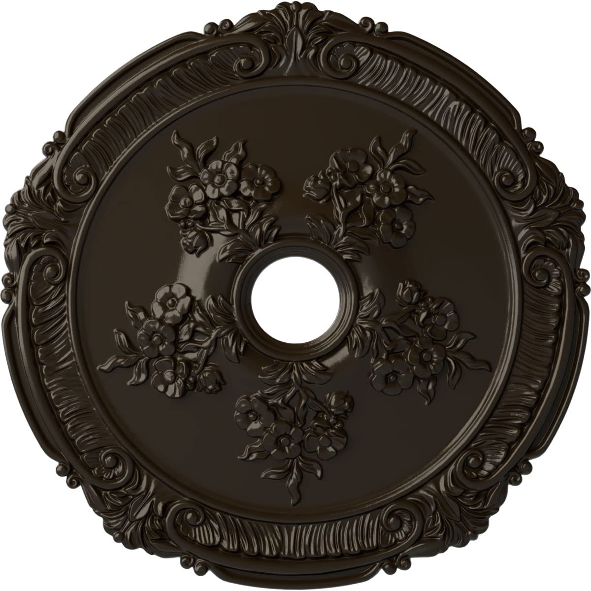 Ekena Millwork Cm26Atshf Attica With Rose Ceiling Medallion, 26''Od X 3 3/4''Id X 1 1/2''P, Hand Painted Stone Hearth