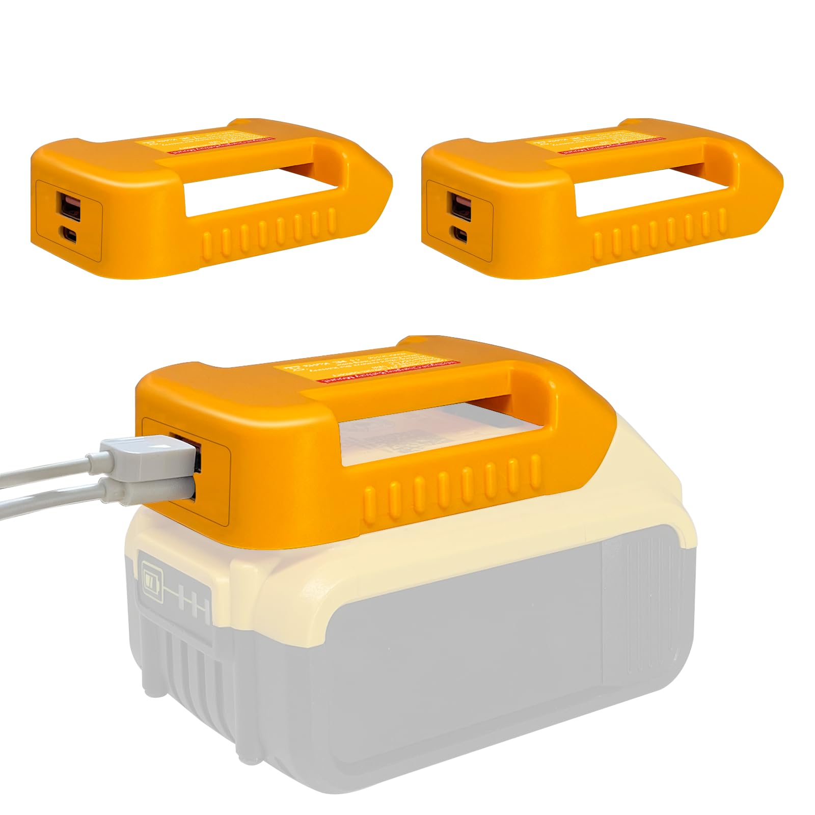 Fybemax 2 Pack Usb Charger Adapter For Dewat 20V Battery With Usb & Type C Fast Charging Power Wheel Adapter Usb Charger (Adapte