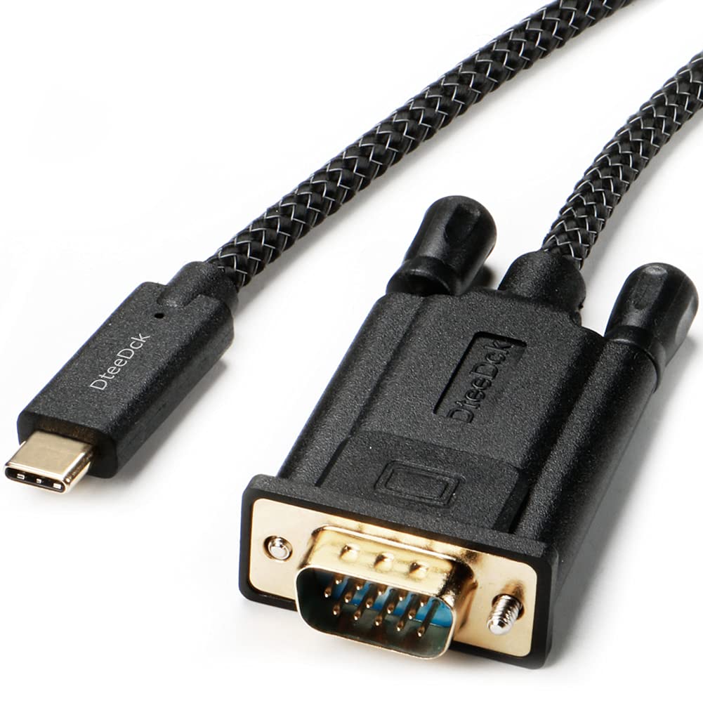 Dteedck Usb C To Vga Cable 6 Ft, Usb Type C (Thunderbolt 3) To Vga Cable Sturdy Braided For Usb 3.1 Devices Compatible With Macb