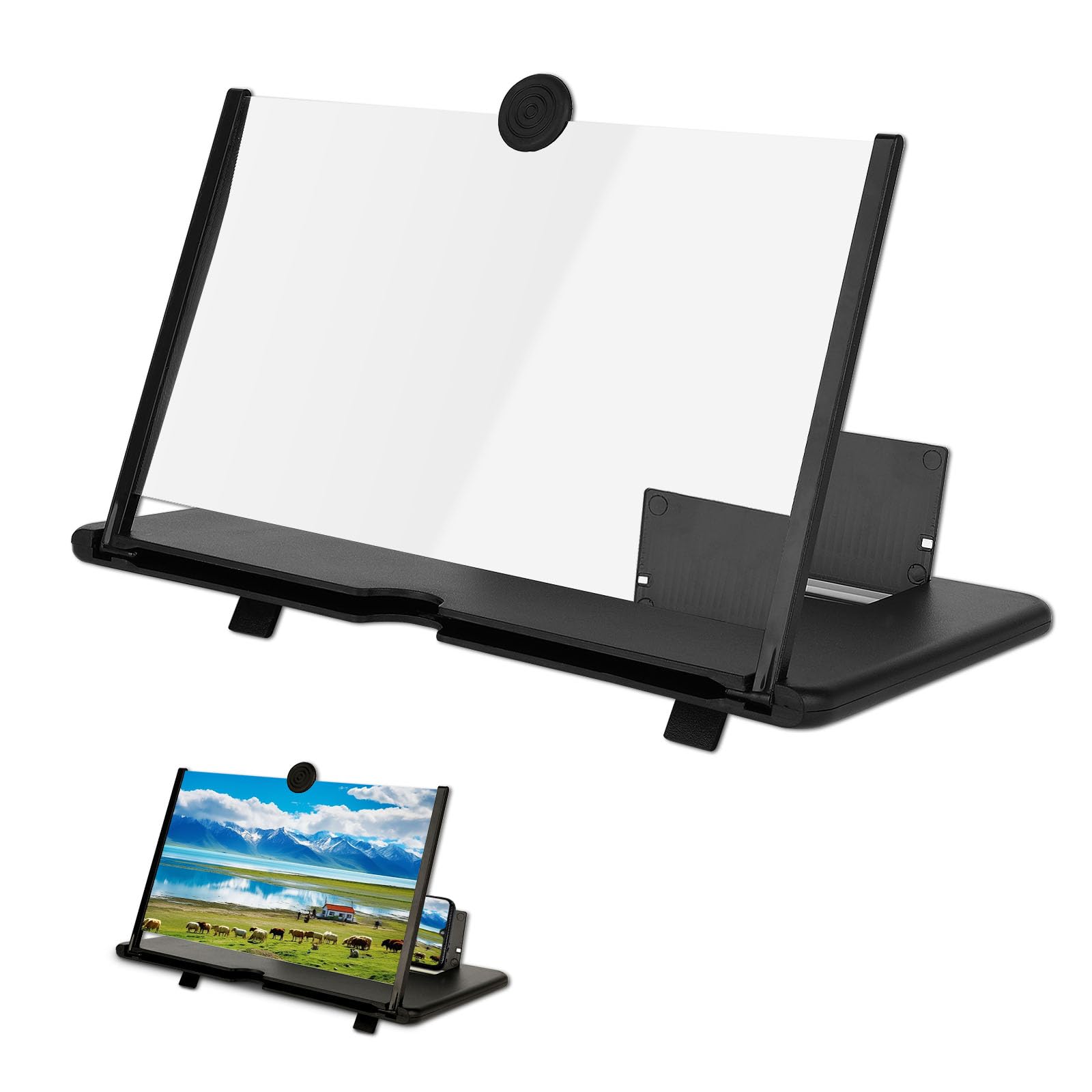 12  Screen Magnifier for Cell Phone, 3D HD Magnifier Projector Screen Enlarger for Movies, Foldable Design with Screen Amplifier