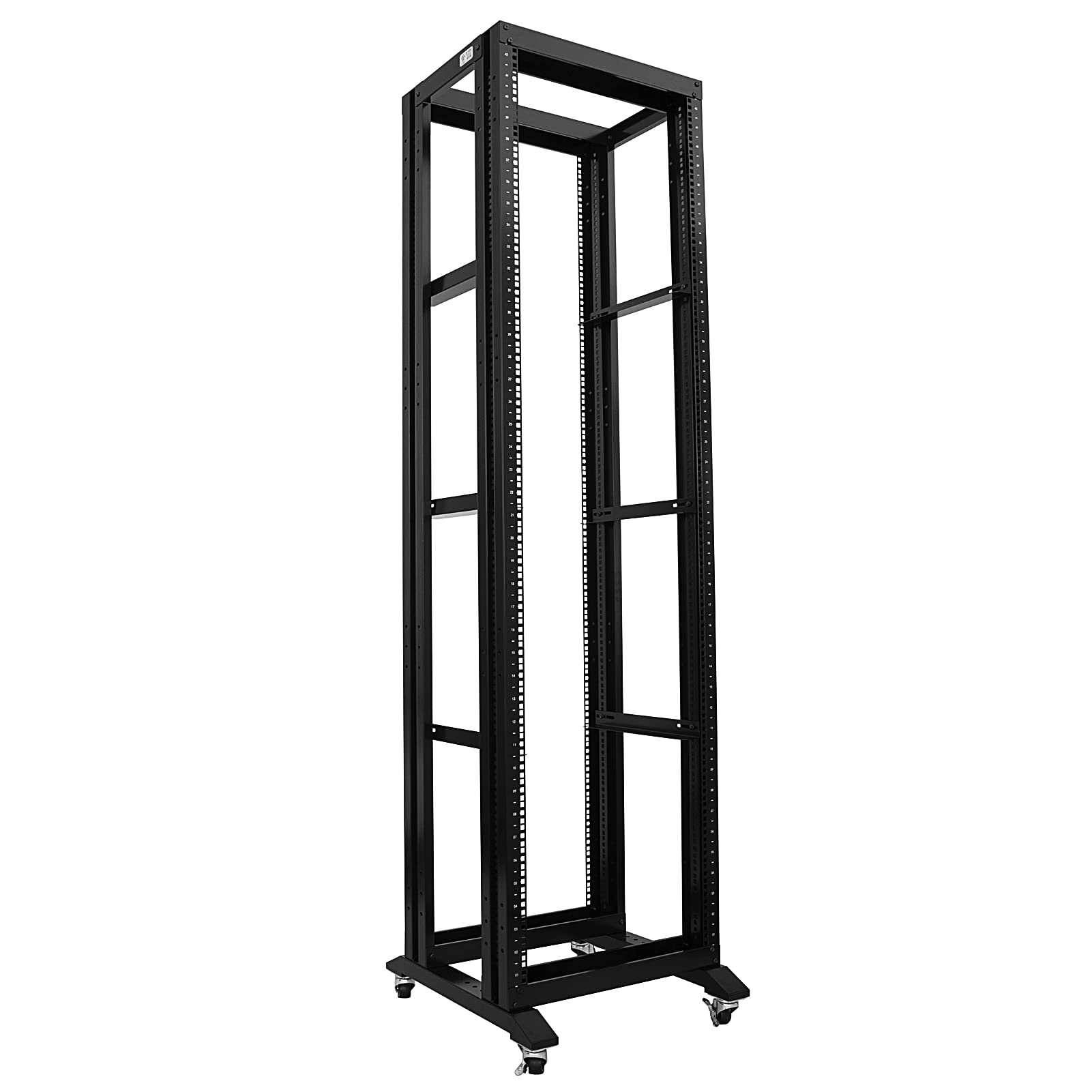 Raising Electronics Server Rack Open Frame Rack 4 Post 19 inch Adjustable Server/Audio Rack Cold Rolled Steel(42U,17Depth)