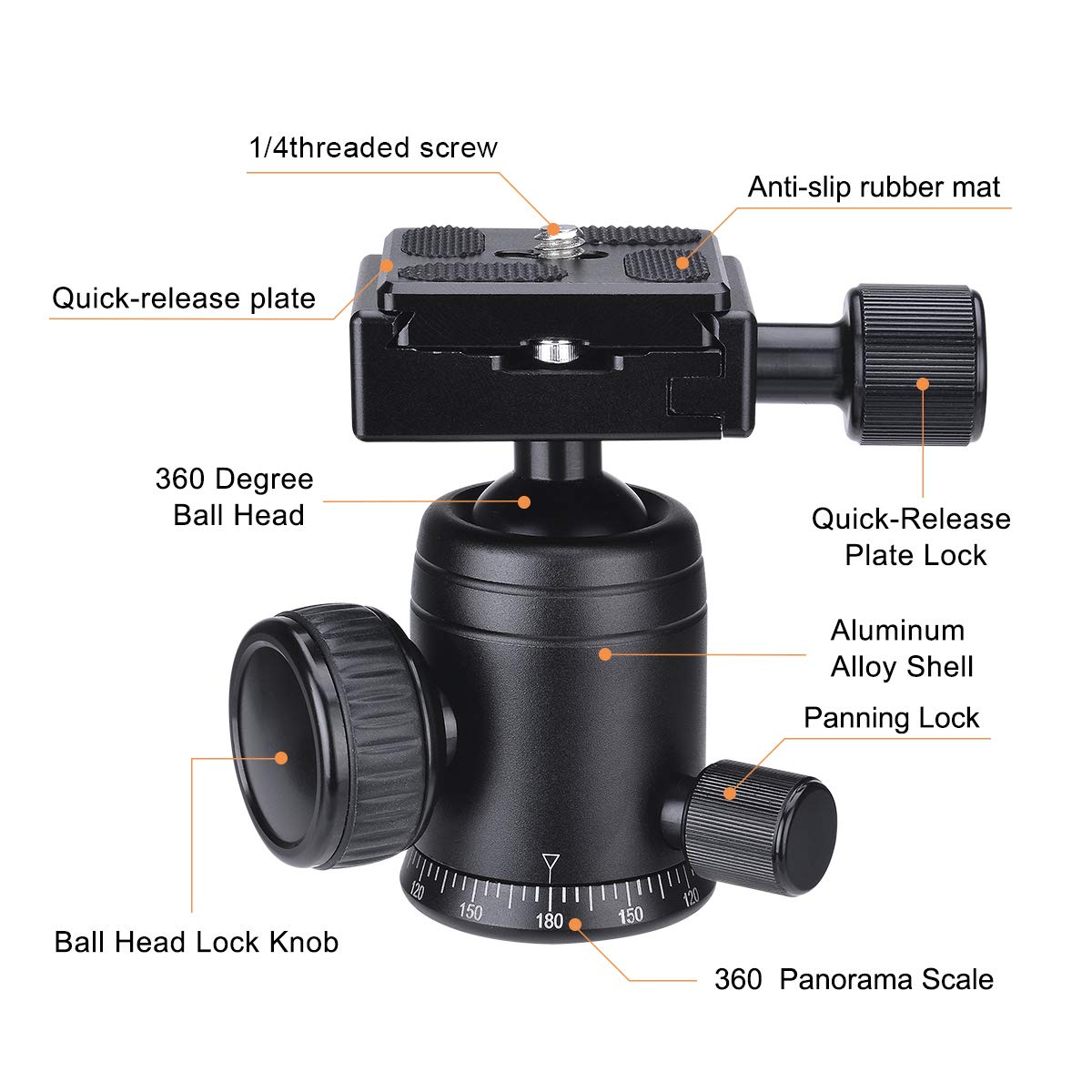 Professional Heavy Duty (20 Lbs Load) Dslr Mirorrless Camera Suction Cup Car Mount Camcorder Vehicle Holder W/ 360Panorama Ball