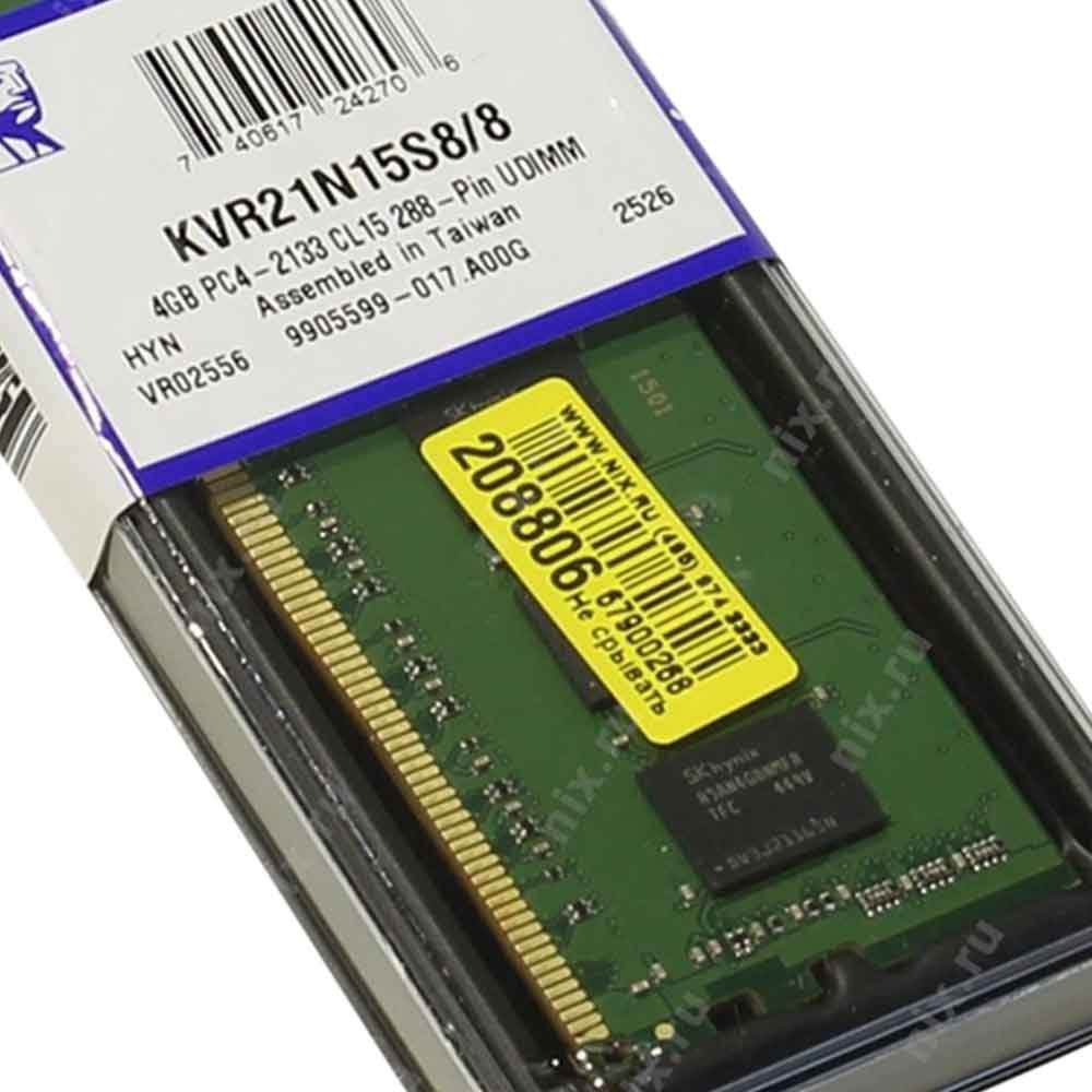 Kingston Valueram 8Gb 2133Mhz Ddr4 Non-Ecc Cl15 Dimm 1Rx8 Desktop Memory (Kvr21N15S8/8)
