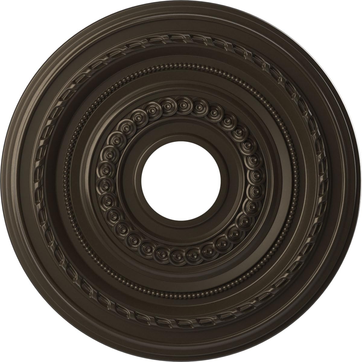 Ekena Millwork Cmp16Cocdb Cole Thermoformed Pvc Ceiling Medallion (Fits Canopies Up To 4 1/2''), 16''Od, Metallic Dark Bronze