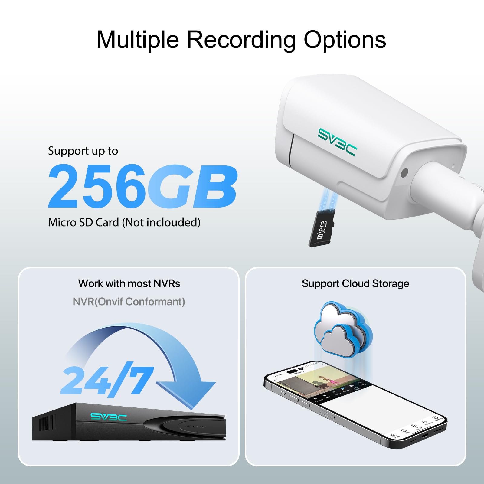 Sv3C 4K Poe Ip Camera Outdoor, 8Mp Poe Security Camera With 120Wide Angle, Smart Motion Detection, Ir/Color Night Vision, Two Wa