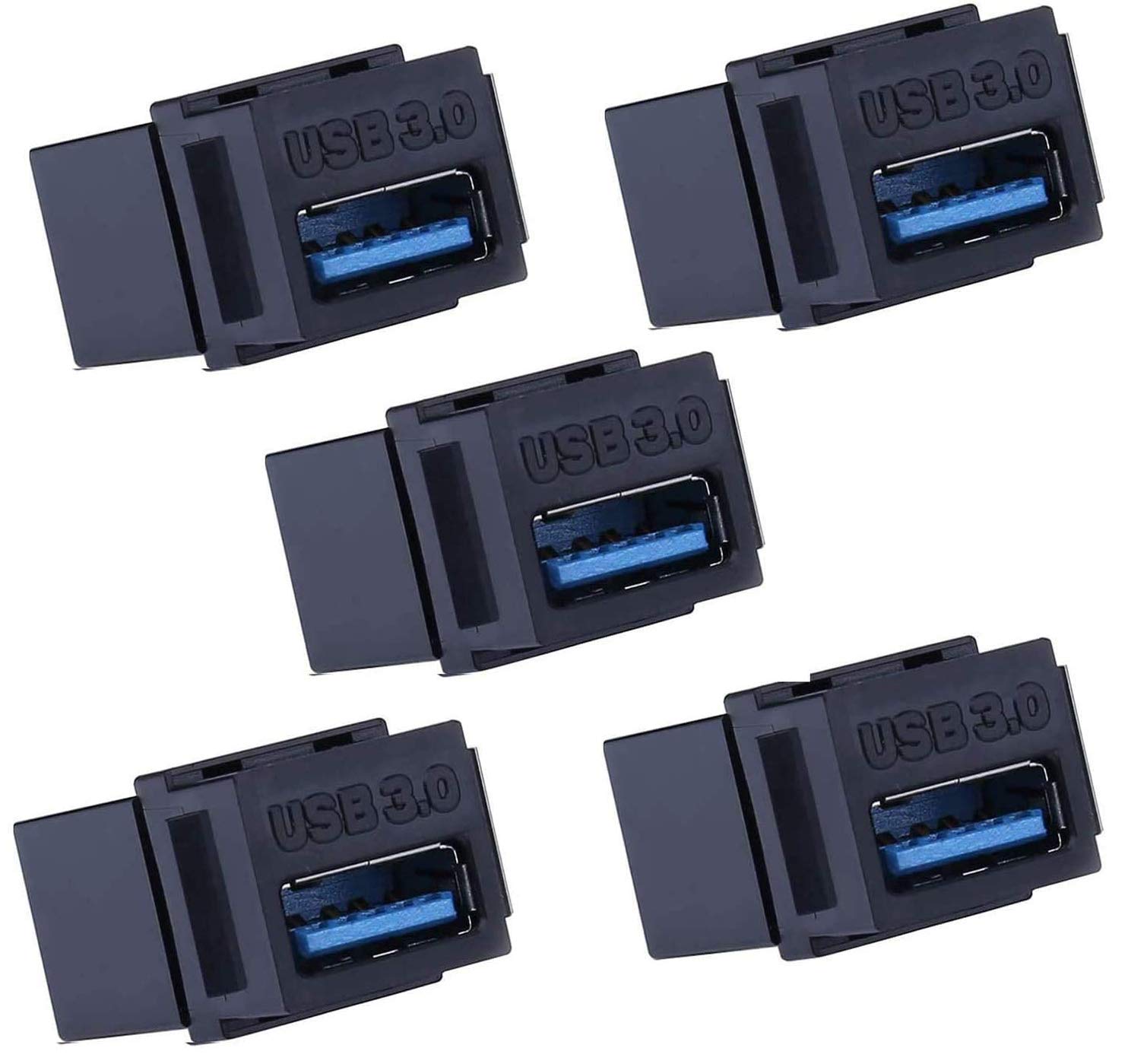 Usb 3.0 Keystone Jack Inserts, 5Pcs Usb To Usb Adapters Female To Female Connector ,Female Coupler Insert Snap In Connector Sock