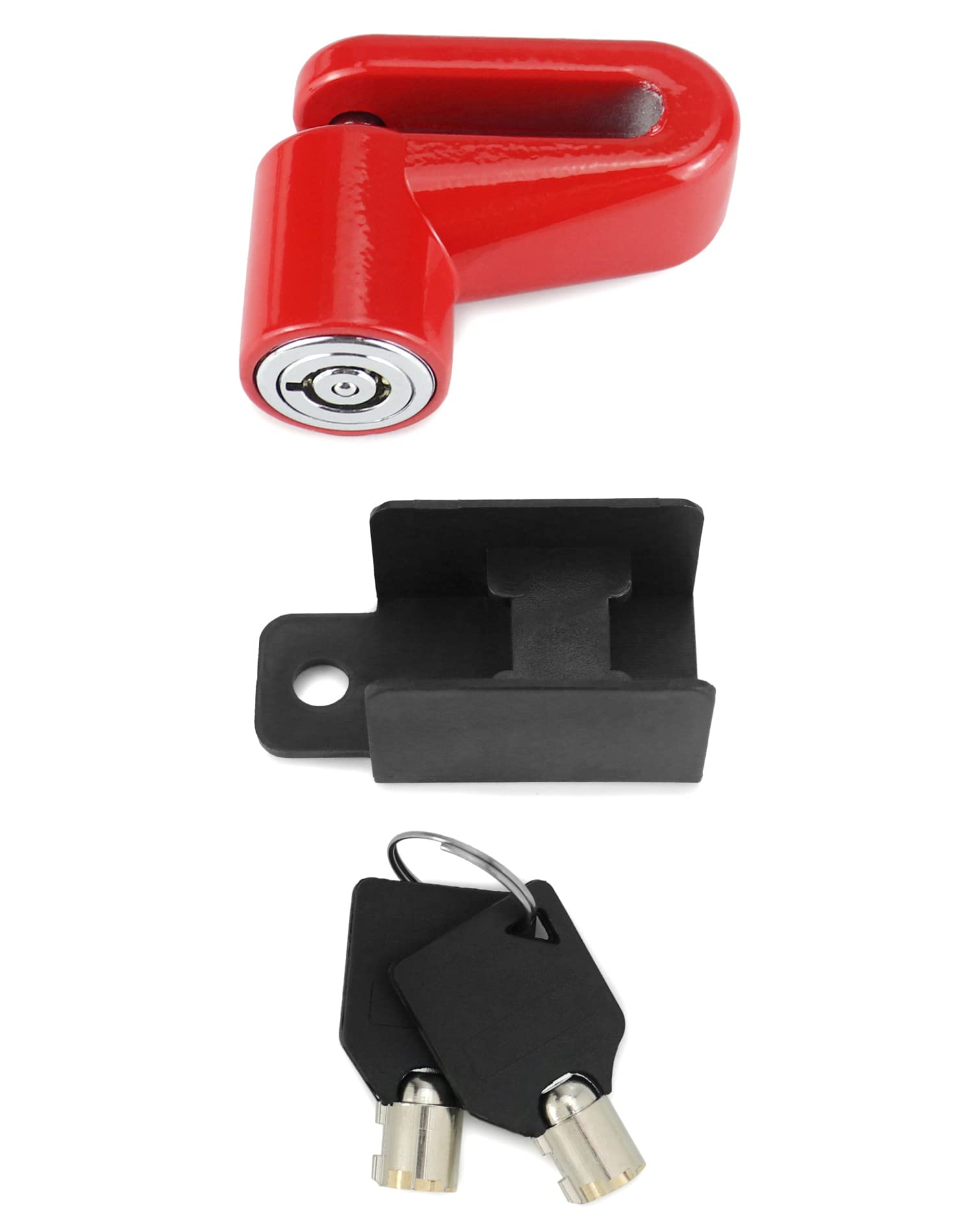 Qwork Motorcycle Bike Anti Theft Wheel Disc Brake Lock, 2 Pack Safety Disc Wheel Lock, Mountain Road Bike Padlock With Keys