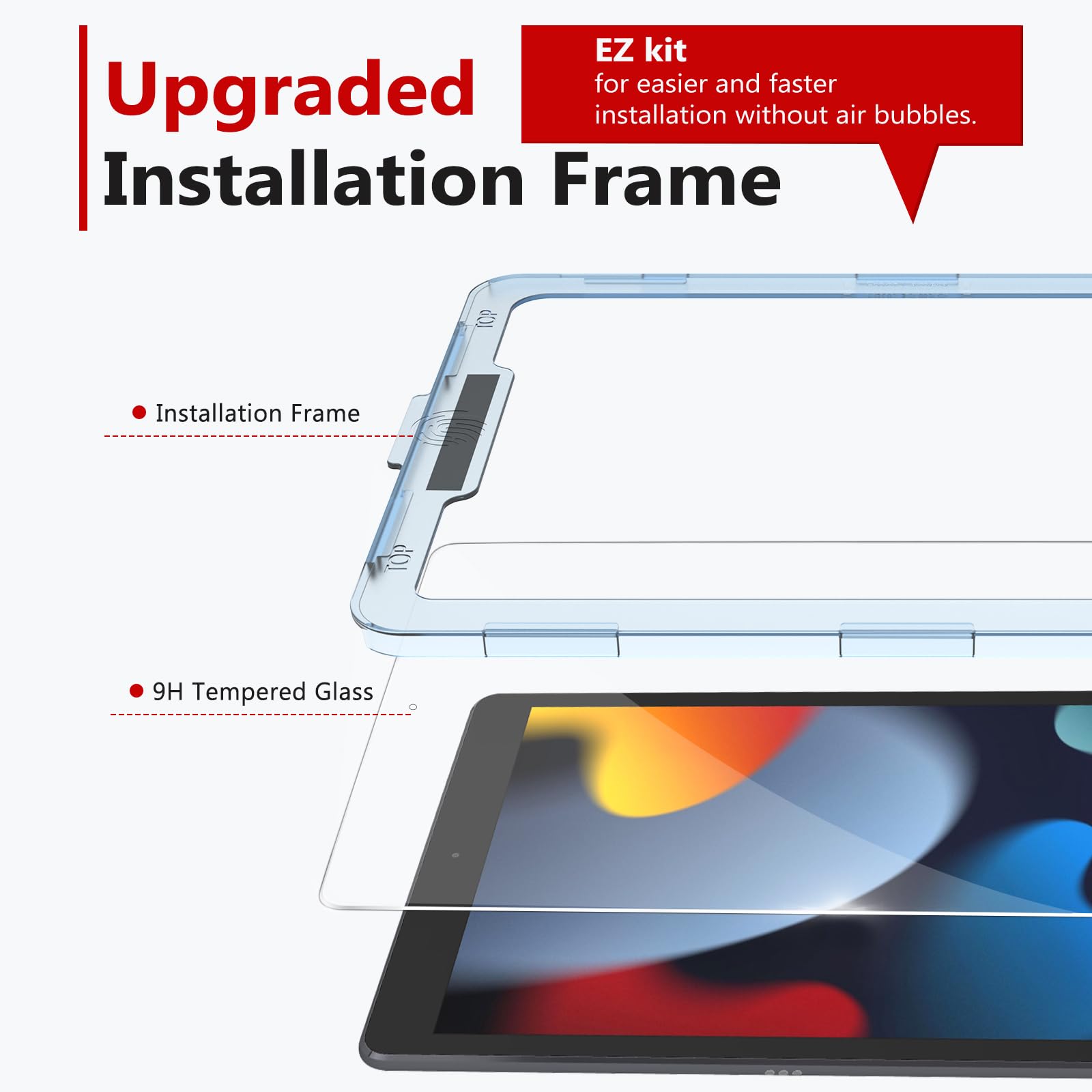 Bersem Screen Protector Compatible With Ipad 9Th/8Th/7Th 10.2 Inch (2021&2020&2019 Models) Tempered Glass, Ultra Clear, Anti Scr