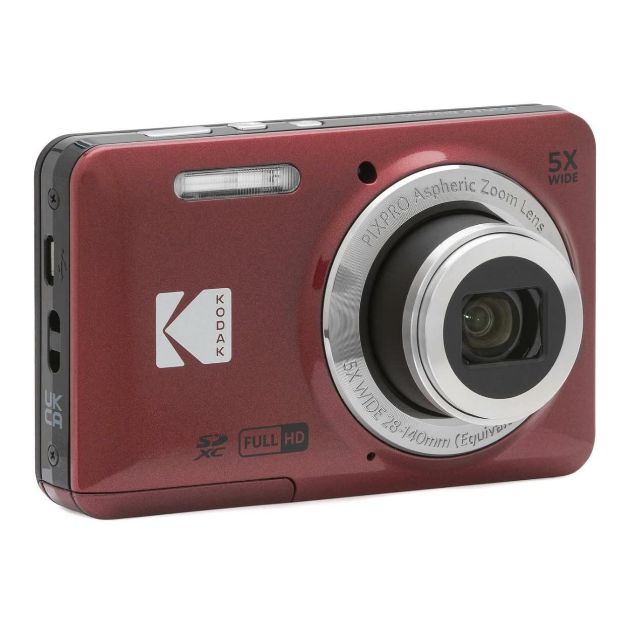 Kodak Pixpro Friendly Zoom Fz55 Digital Camera (Red) With Hard Case And 32Gb Sd Card Bundle (3 Items)