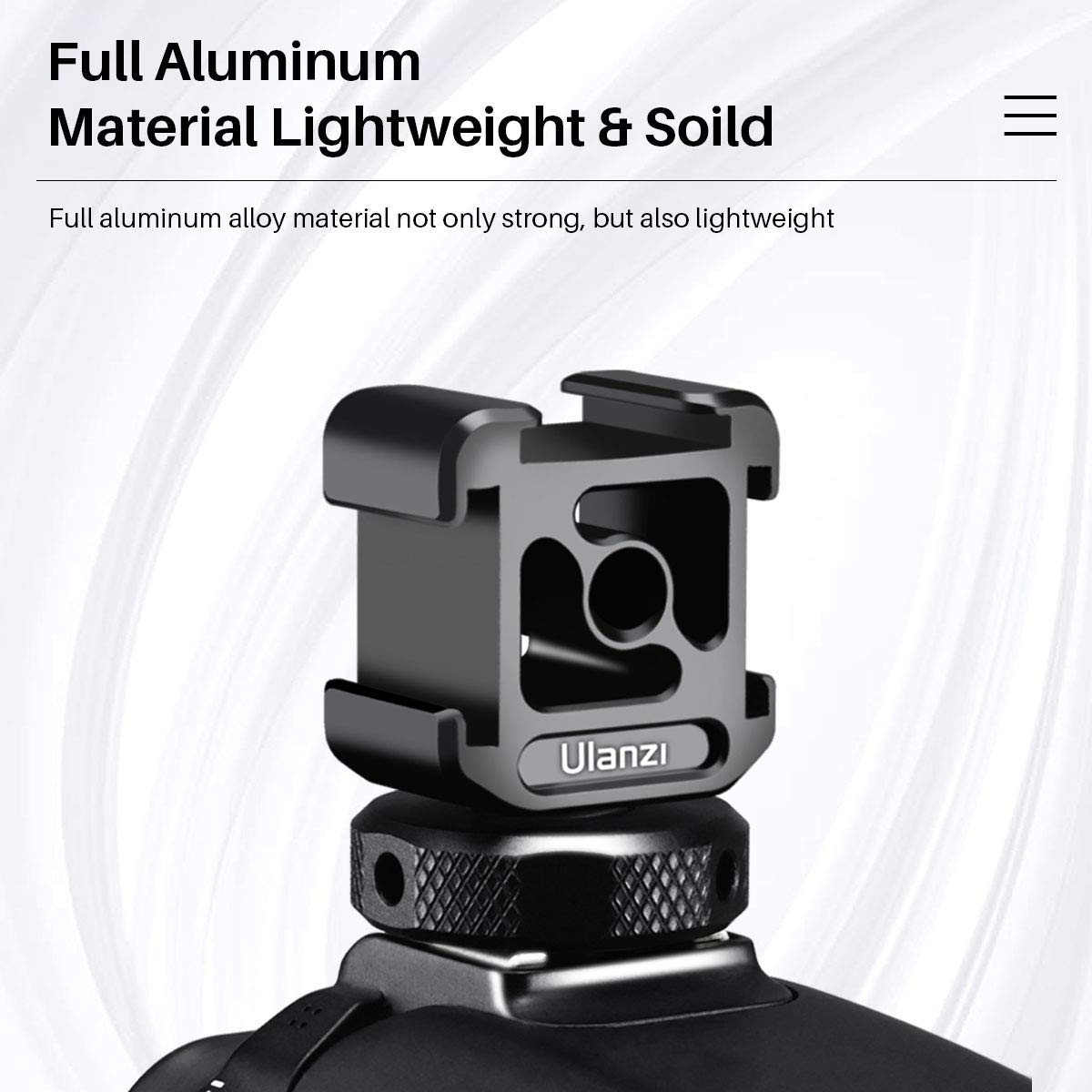 Ulanzi Pt 12 Triple Cold Shoe Mounts Plate Microphone Led Video Light Extension Bracket Microphone Stand Rig Bracket Compatible For Dji Osmo Mobile 3 2 Zhiyun Smooth 4/Feiyu Vimble 2 Gimbal Stabilizer