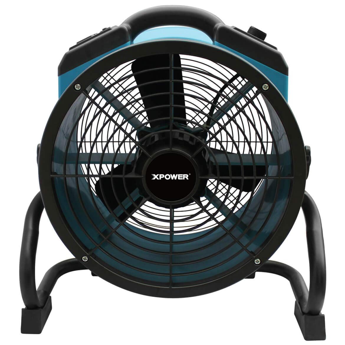 Xpower X-34Ar Variable Speed Sealed Motor Industrial Axial Air Mover, Blower, Fan With Built-In Power Outlets, Blue, 14