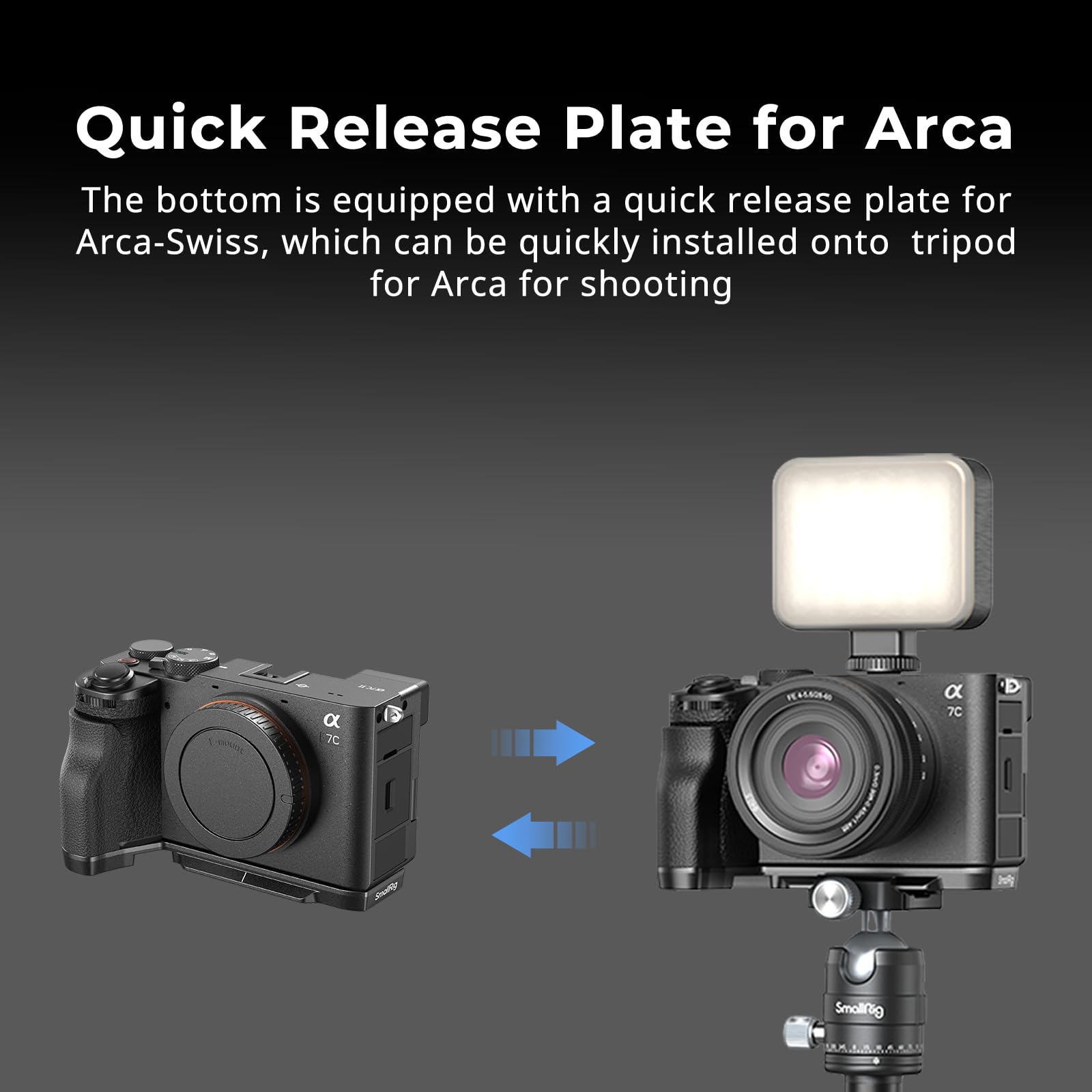 Smallrig A7C Ii / A7Cr Handgrip L-Shape Grip For Sony Alpha 7C Ii/Alpha 7Cr, Quick Release Plate For Arca, Lightweight Silicone