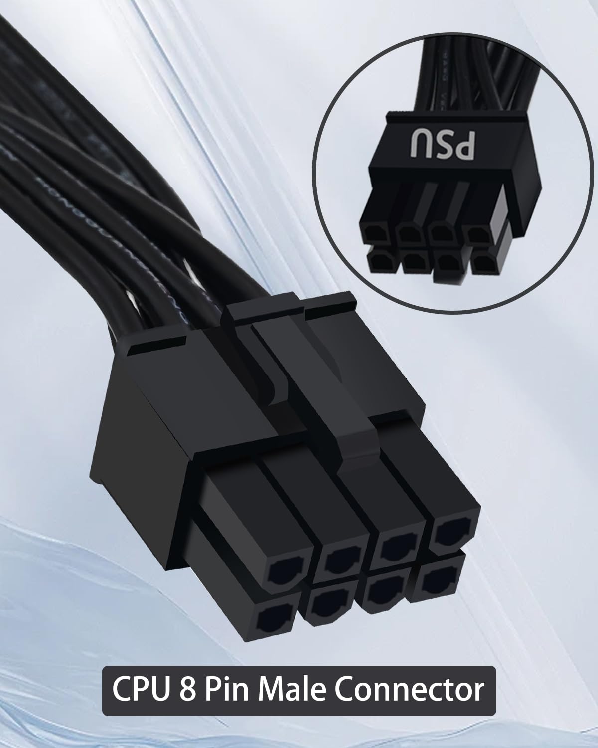 Comeap Cpu Cable For Corsair Psus, Cpu 8 Pin Male To Cpu 8 Pin (4+4 Detachable) Male Eps-12V Motherboard Power Adapter For Therm